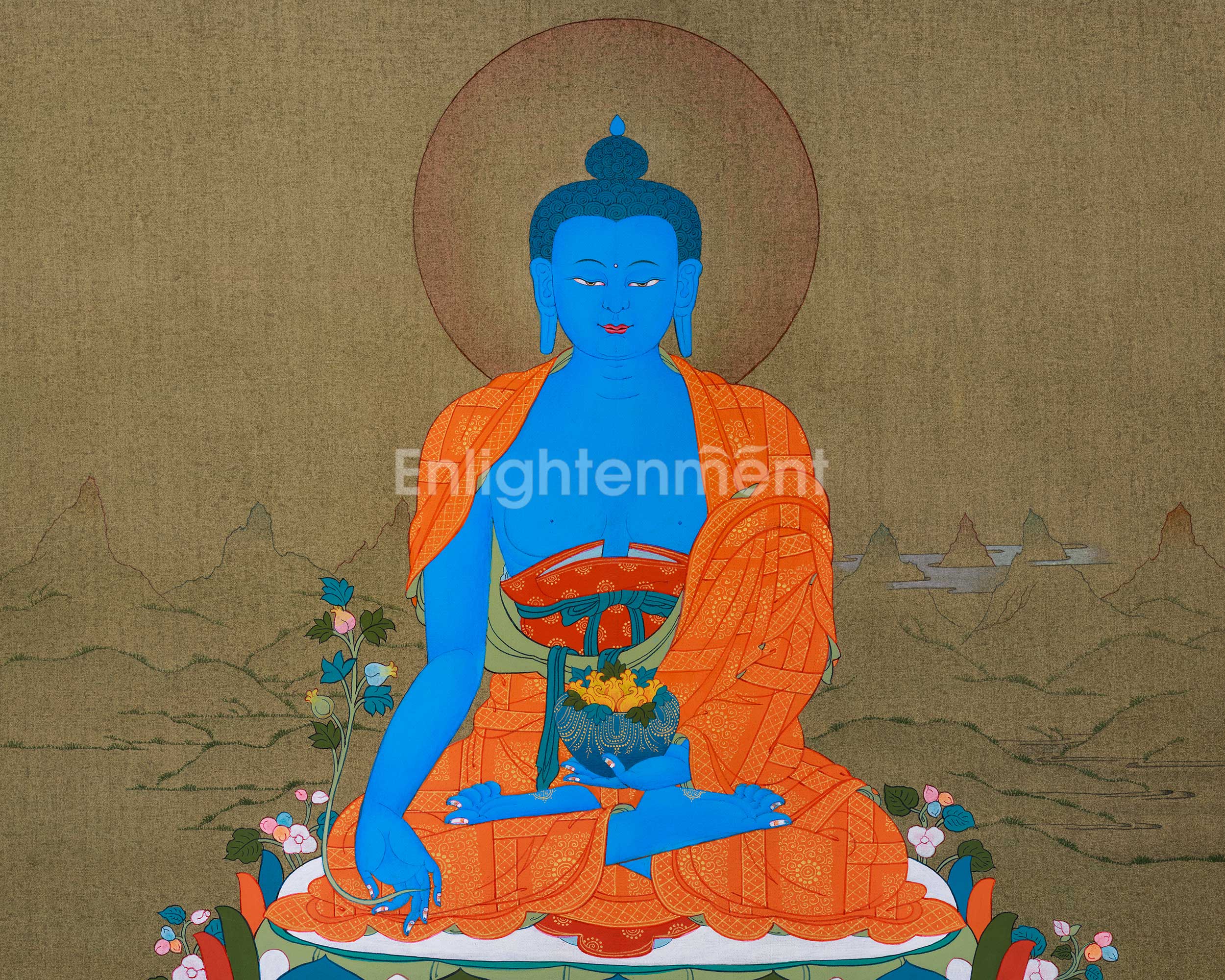 Healing Medicine Buddha Thangka Art