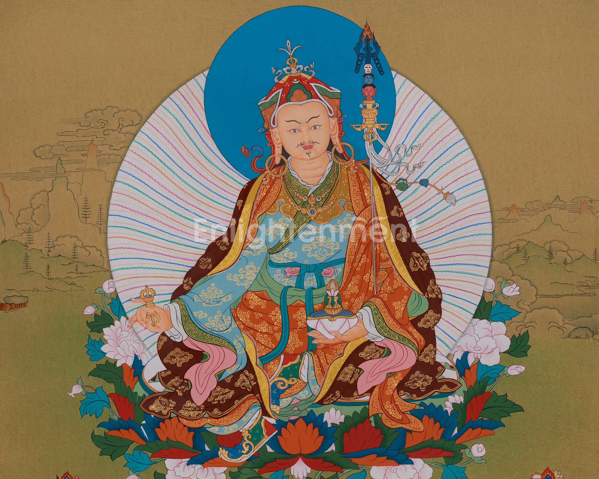 Guru Rinpoche Buddhist Art | Sacred Padmasambhava Thangka