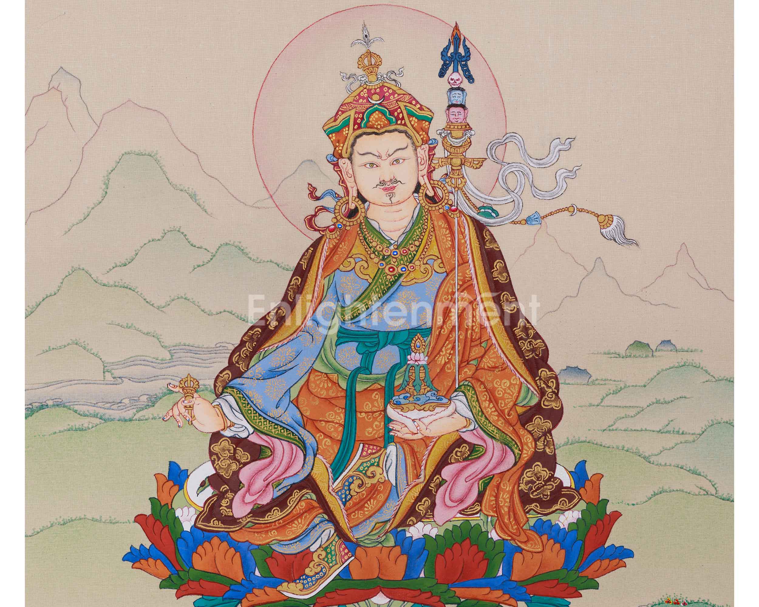 Himalayan Thangka of Guru Rinpoche | Spiritual Teacher
