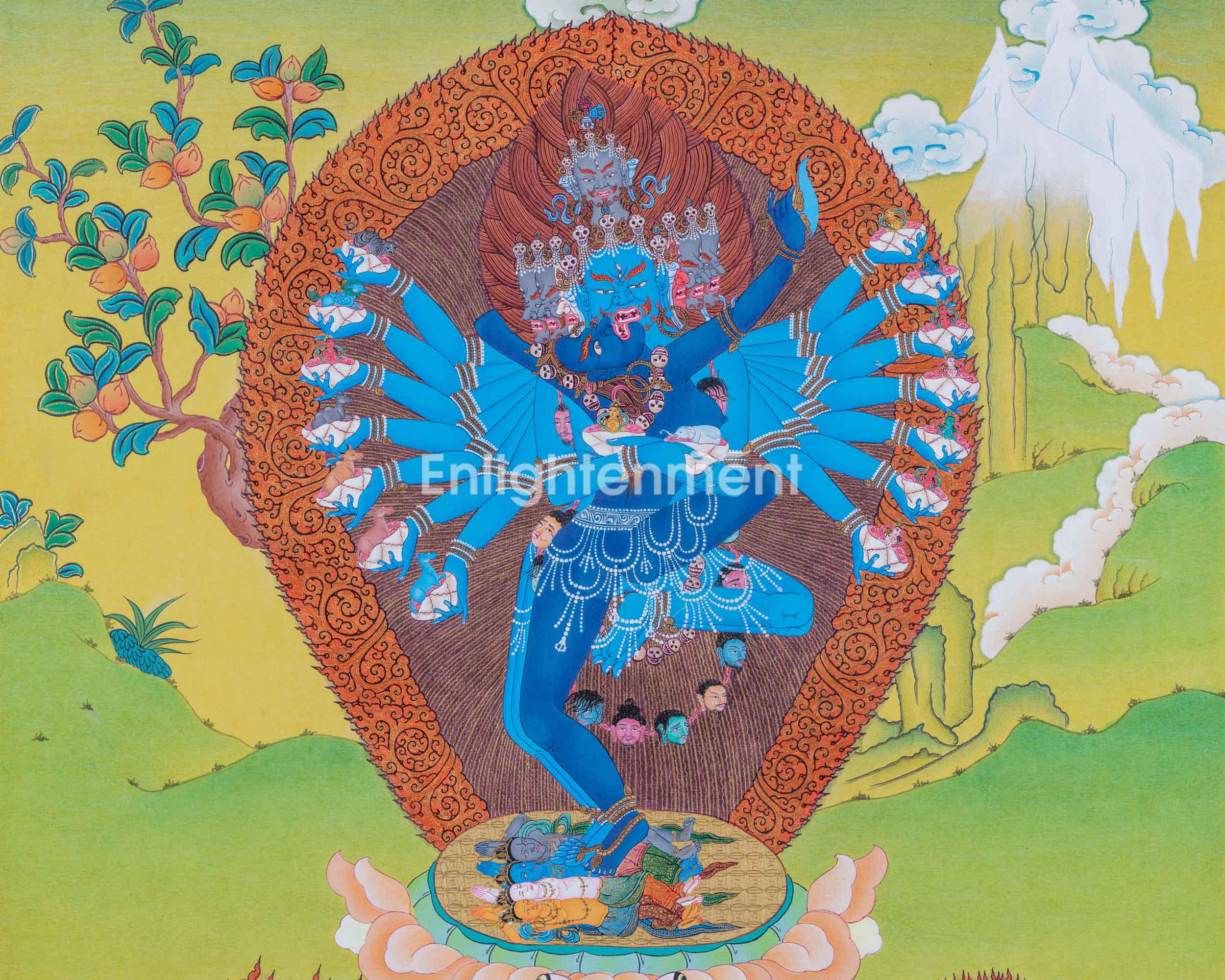 Hevajra Nairatmya, Wrathful Yidam Thangka, Hand Painted Tibetan Art