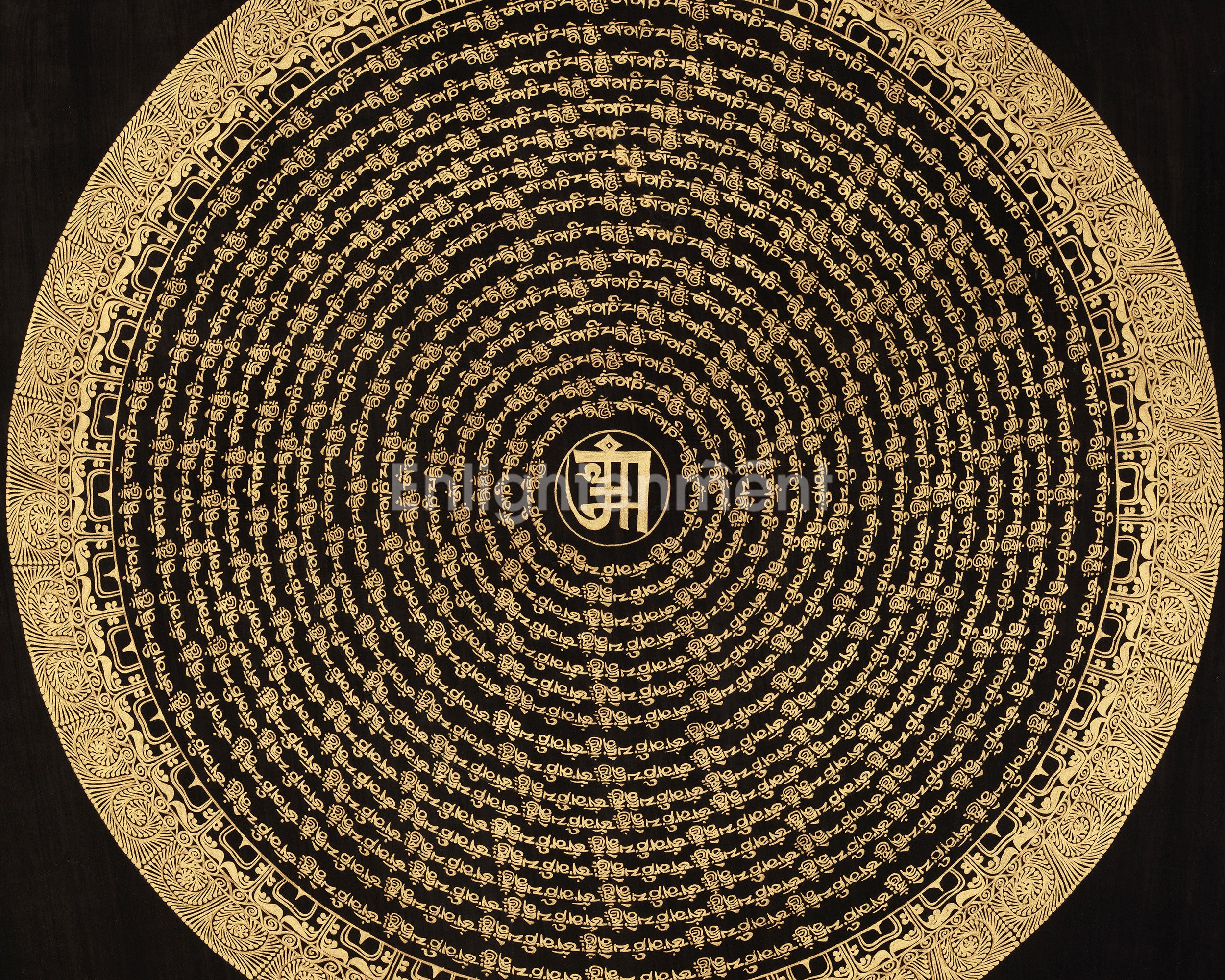 Himalayan Mantra Mandala Art | Sacred Tibetan Thangka