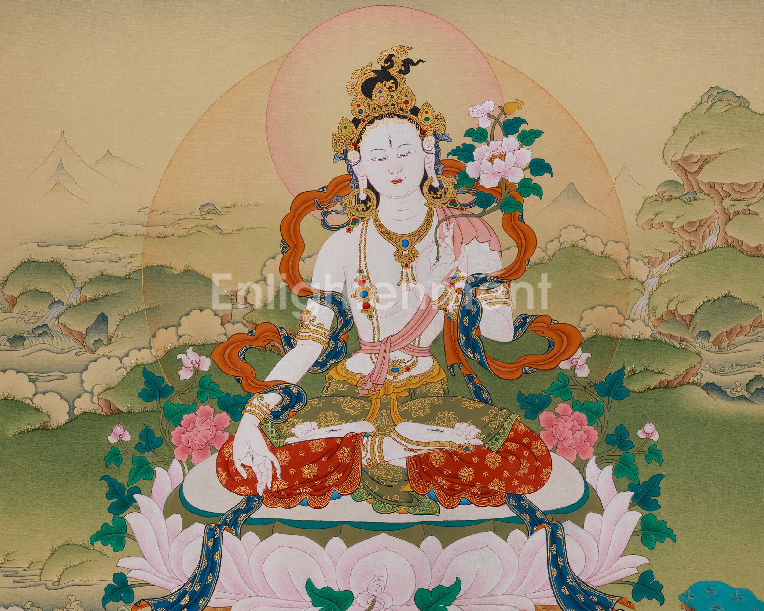 White Tara Healing and Longevity Art | Himalayan Buddhist Painting