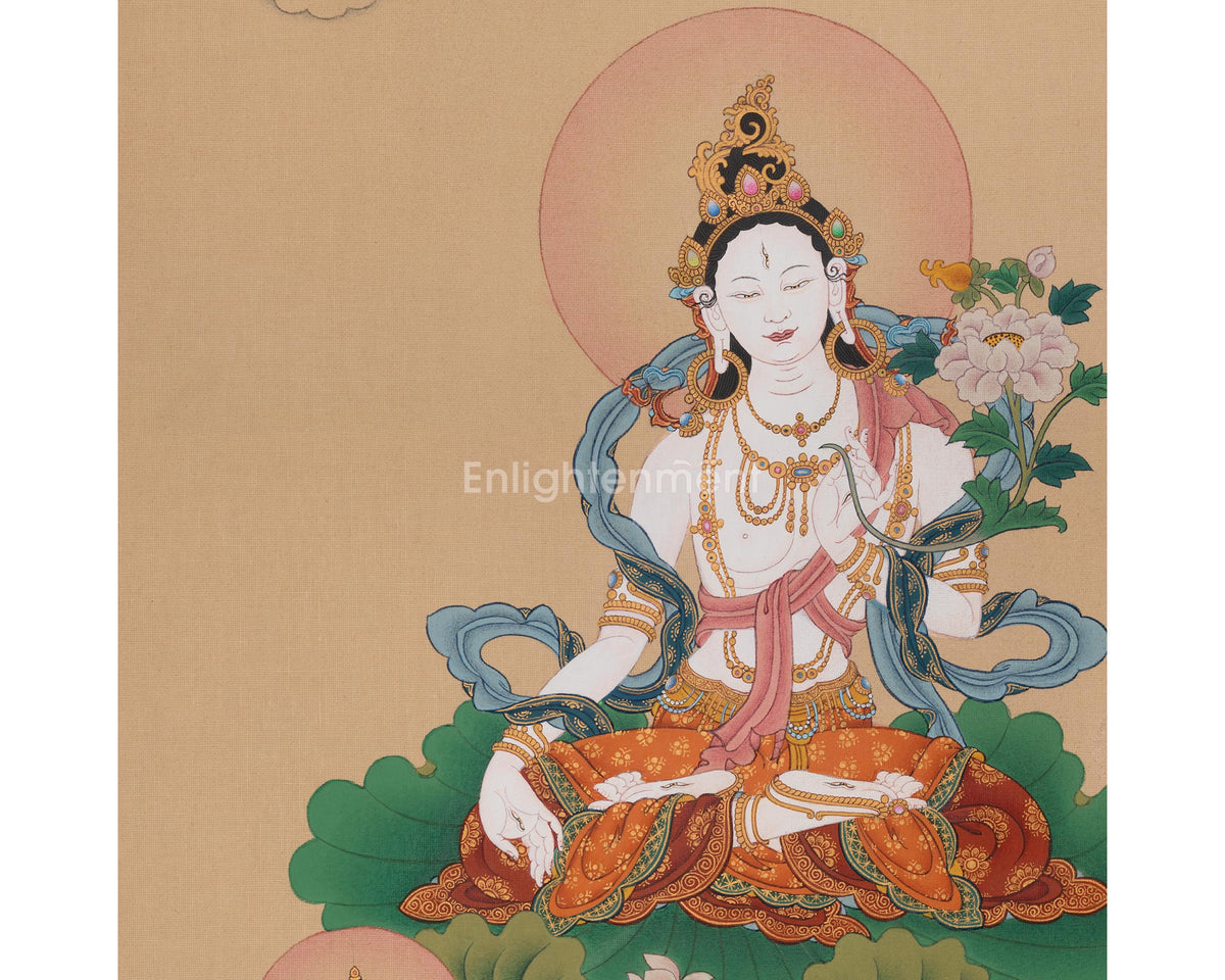 White Tara Devotional Thangka | Sita Tara | Healing Goddess