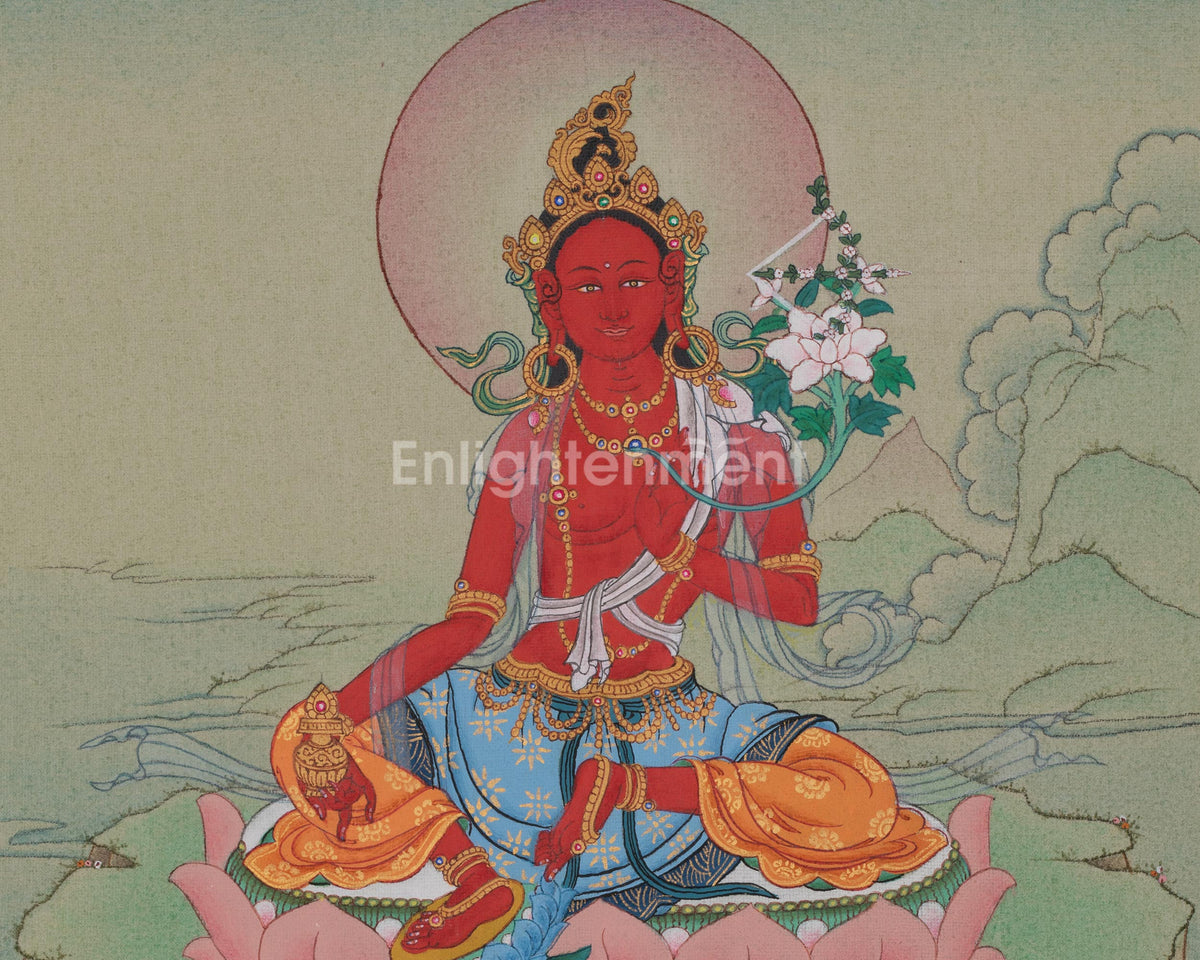 Red Tara Traditional Art | Sacred Representation of Compassion and Enlightened Activity