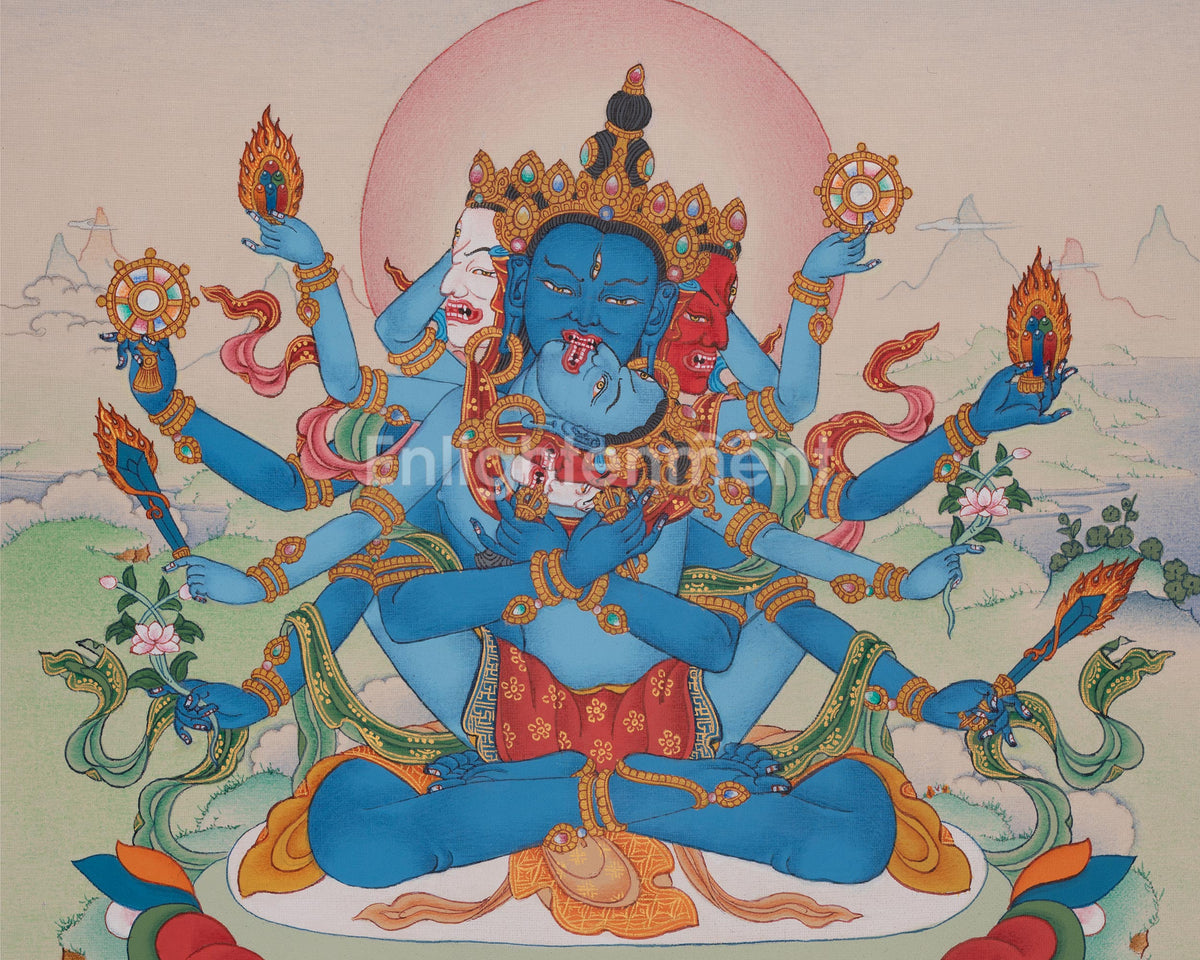 Tibetan Guhyasamaja Thangka Painting | Tantric Deity of the Secret Assembly
