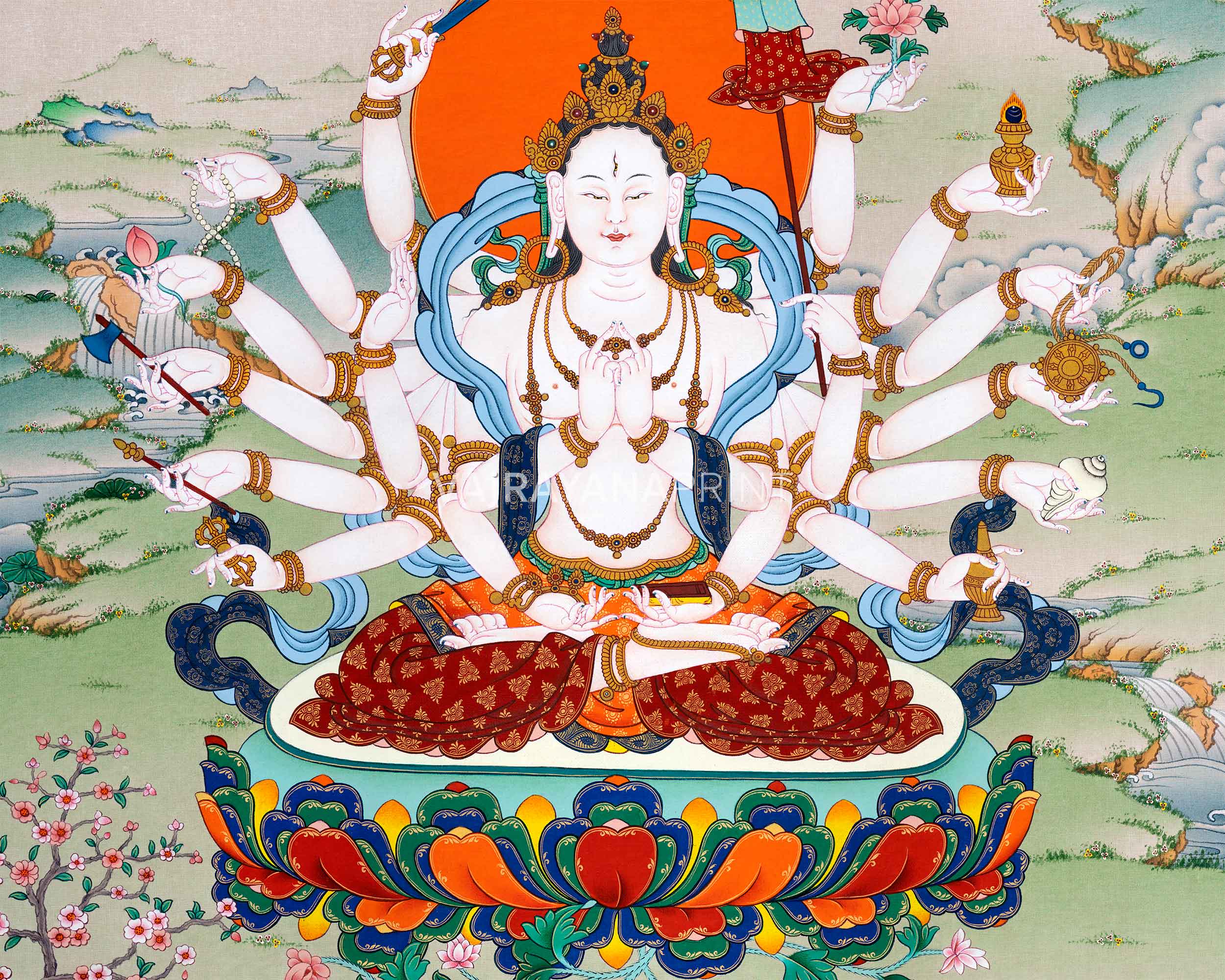 Cundi Thangka Print's Graceful Presence | Embodiment of Compassion and Wisdom