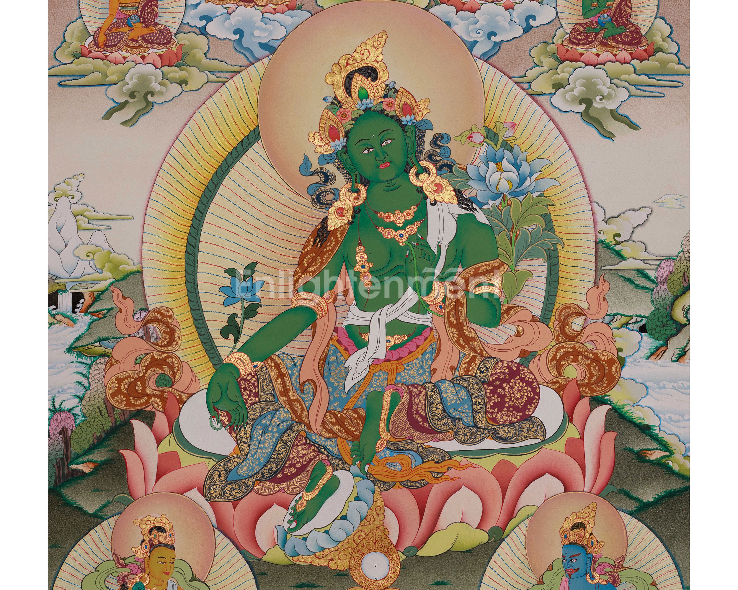Green Tara Compassion Deity Art | Mother of All Buddha | Shyama Tara