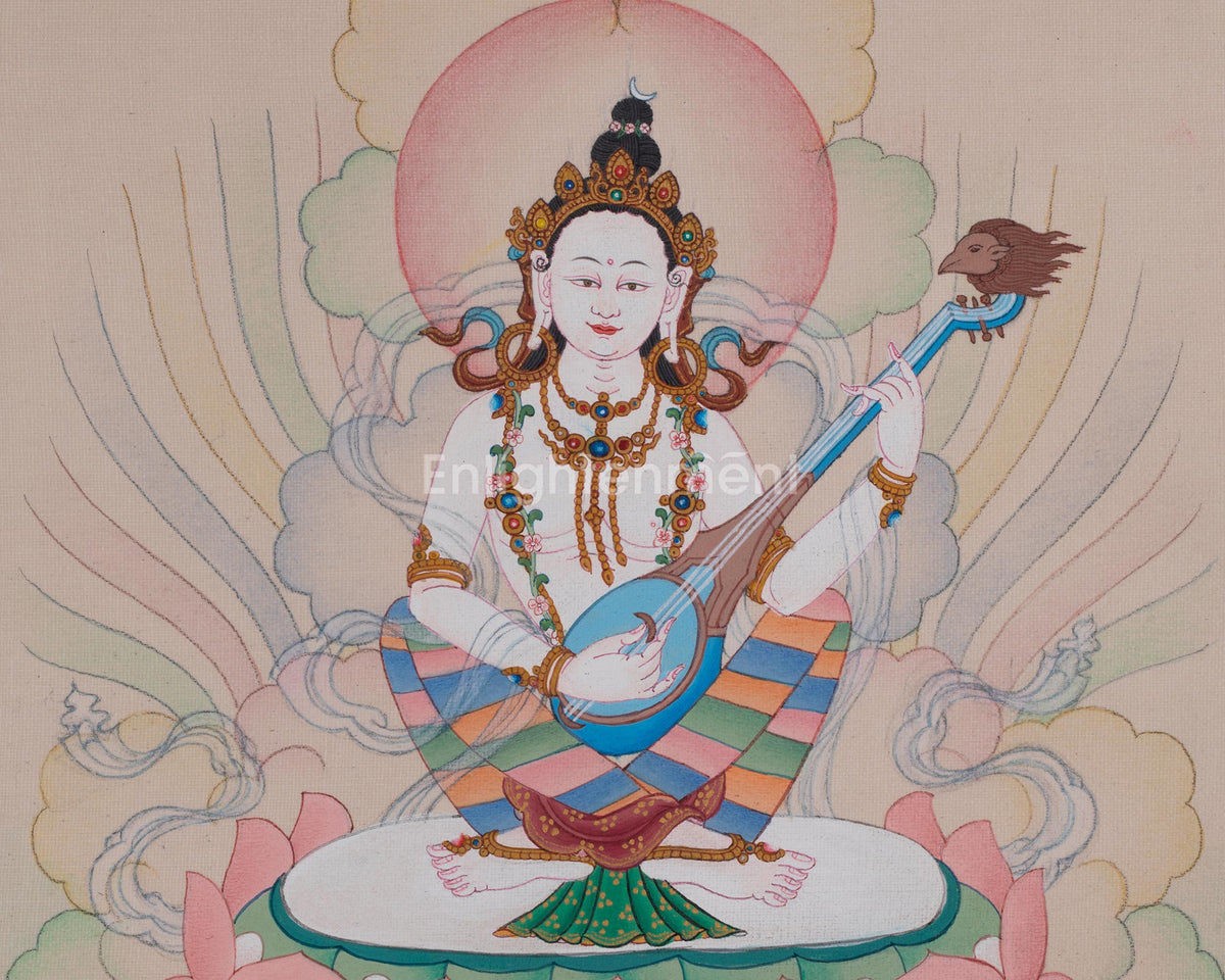 Saraswati Goddess Art | Divine Flow Of Knowledge | Wisdom Deity