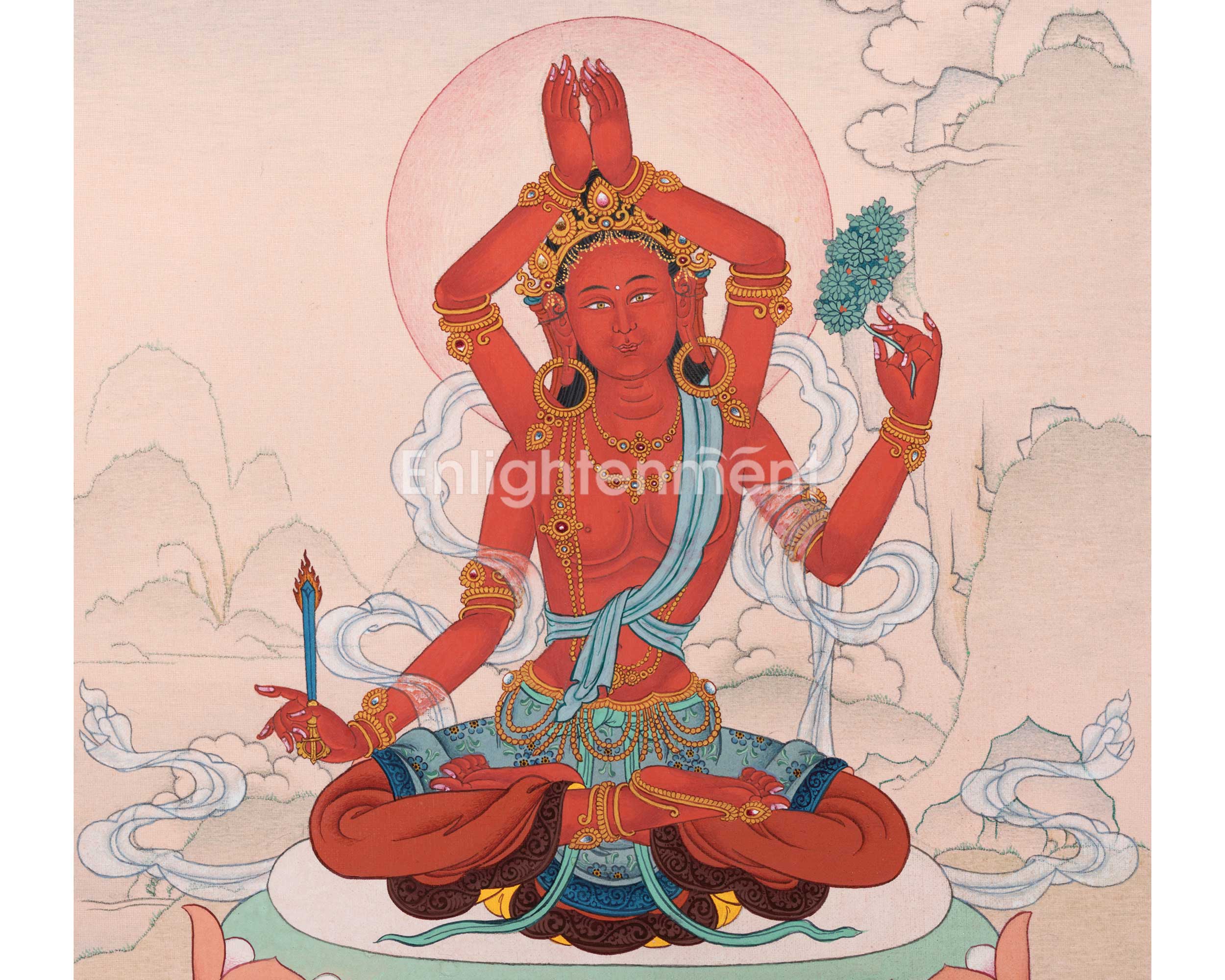 Soka Vinodana Tara | 21 Tara of Surya Gupta Thangka