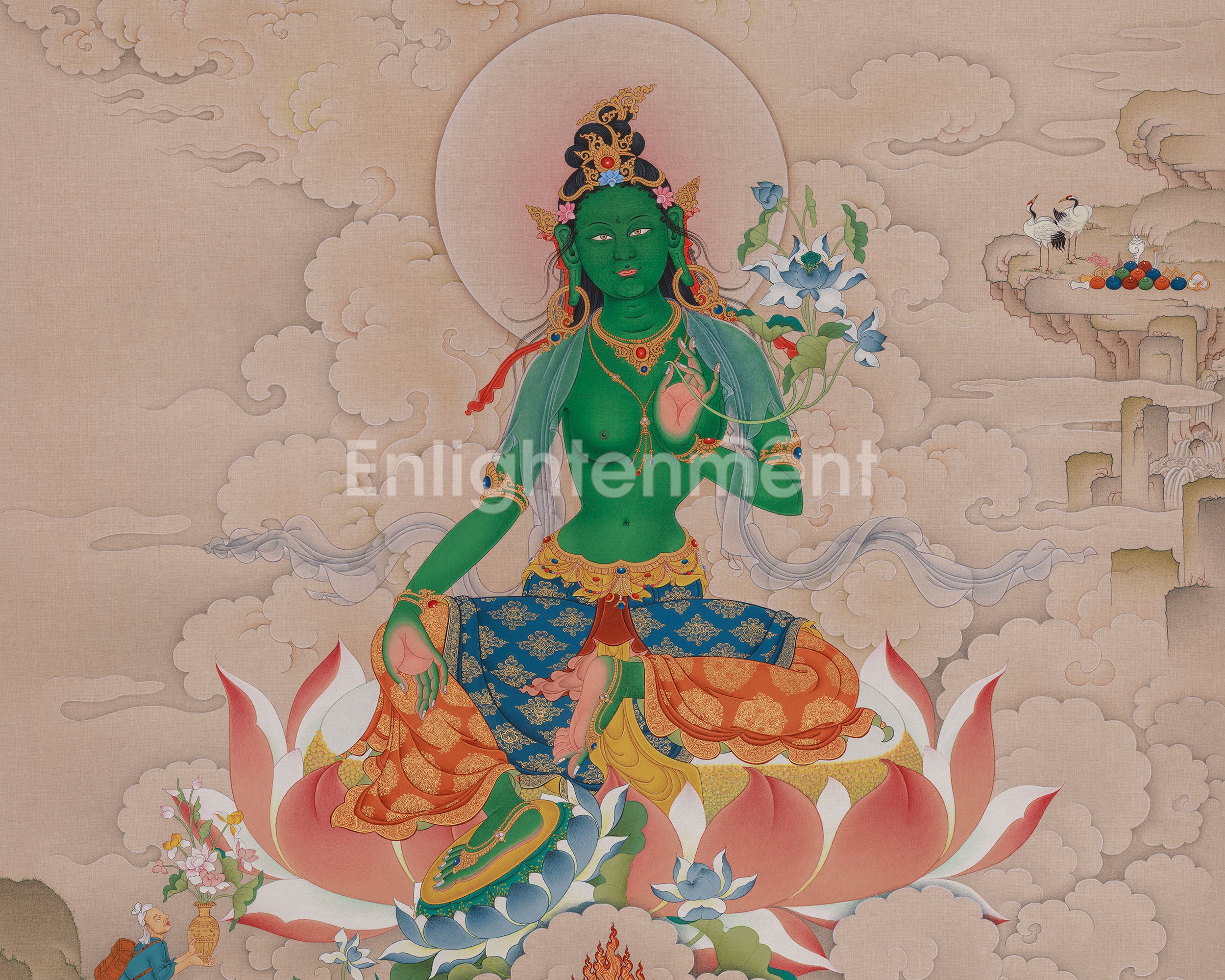 Compassion Deity Green Tara Thangka | Mother of All Buddha