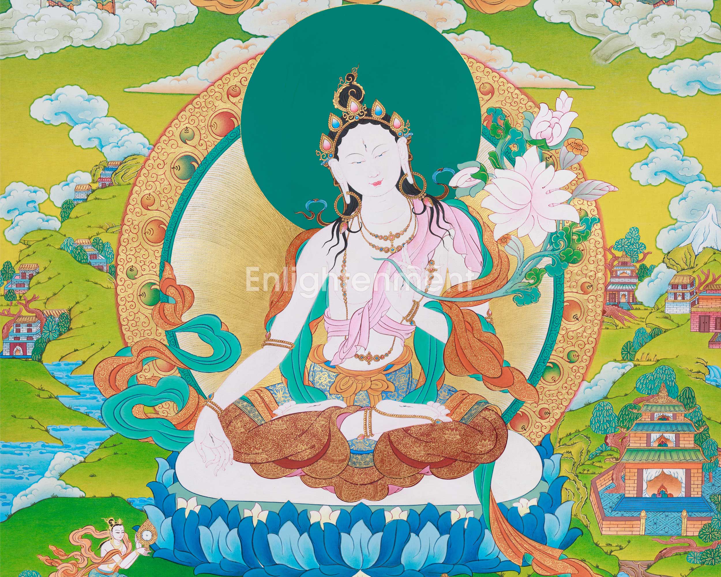 Buddha Tara Thangka | Traditionally Hand-Painted White Tara Art