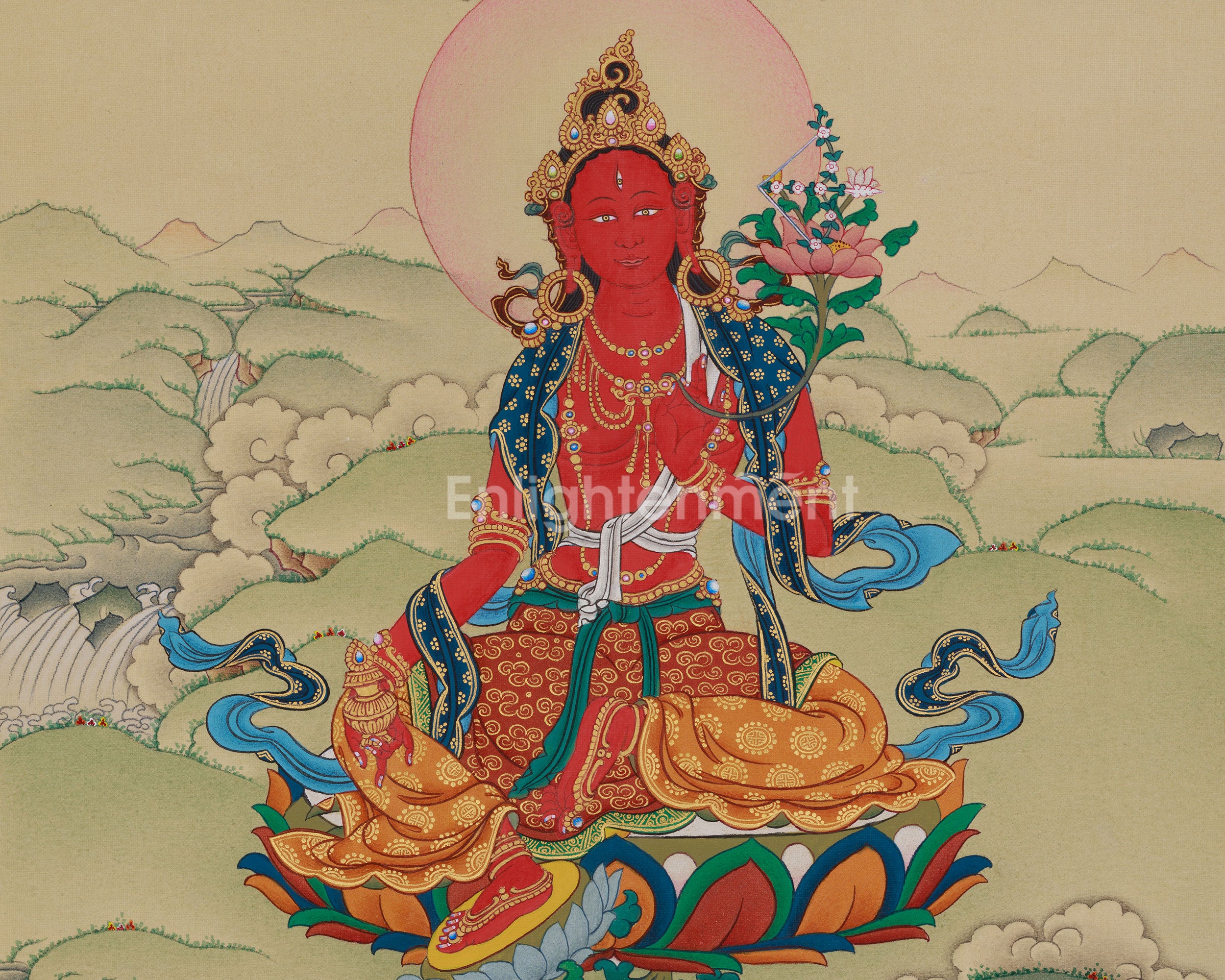 Traditional Thangka of Red Tara | A Symbol of Compassion and Power