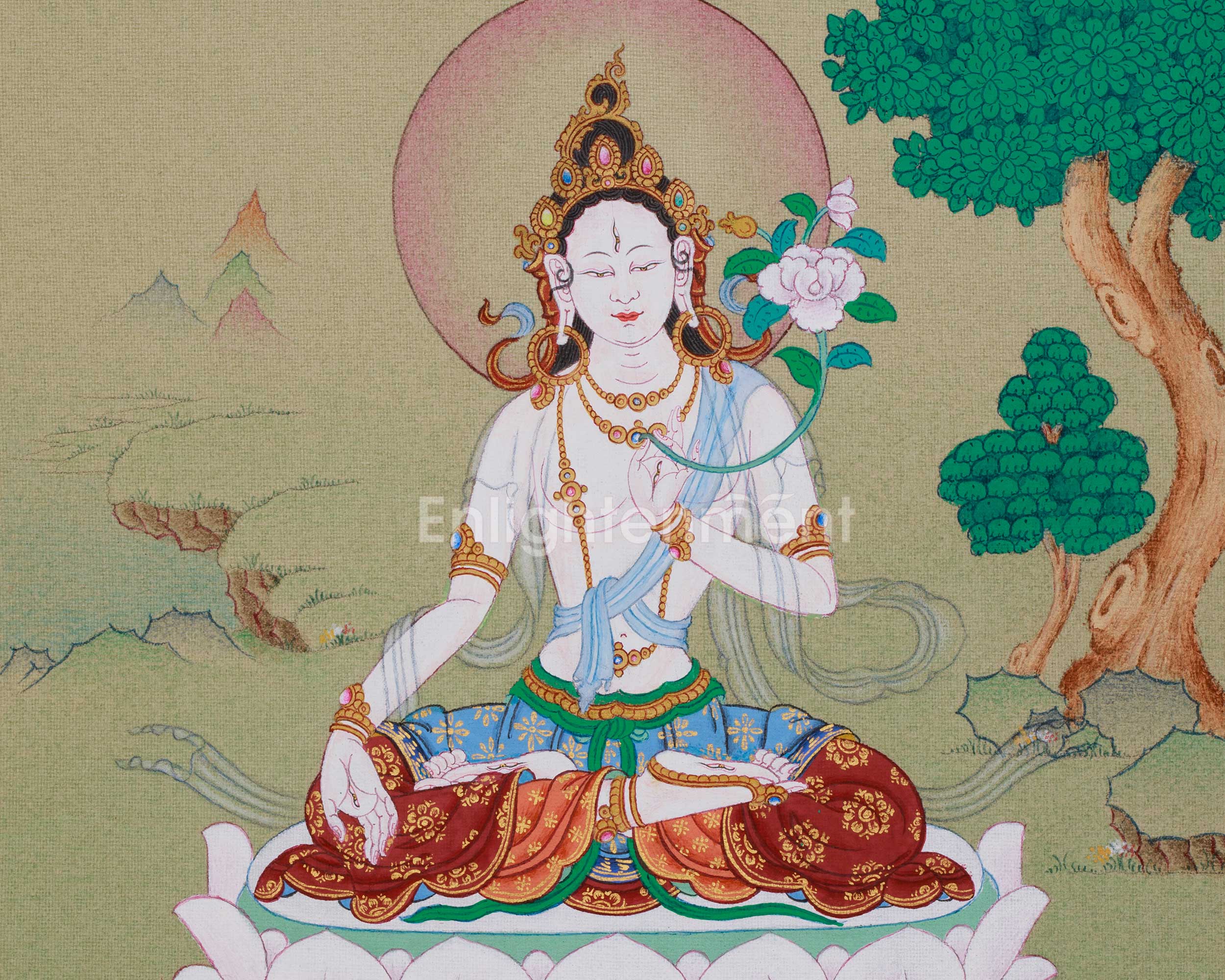 Sacred Art of White Tara | Divine Healing and Longevity Thangka