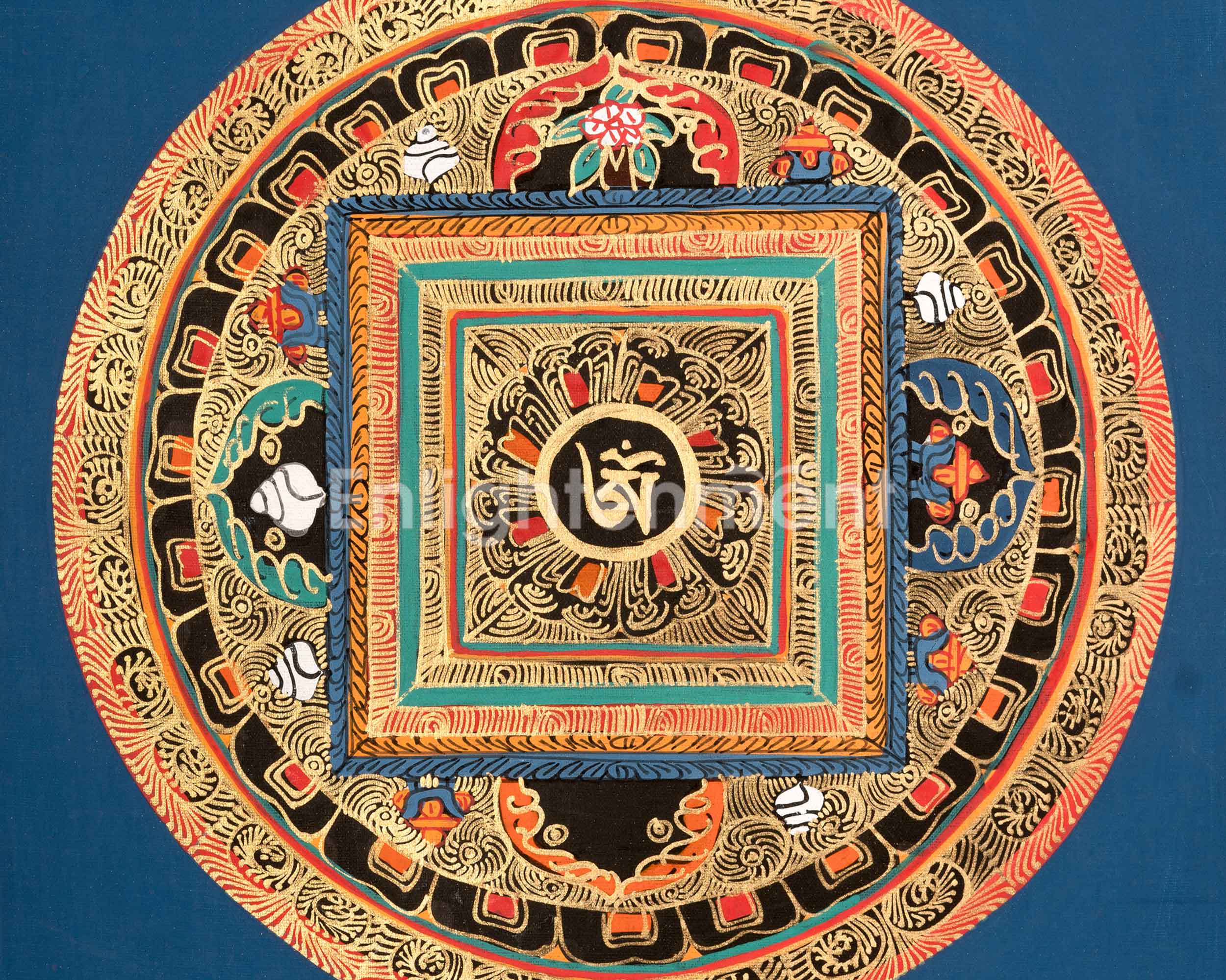 Traditional Om Mandala | Tibetan Artwork for Spiritual Meditation