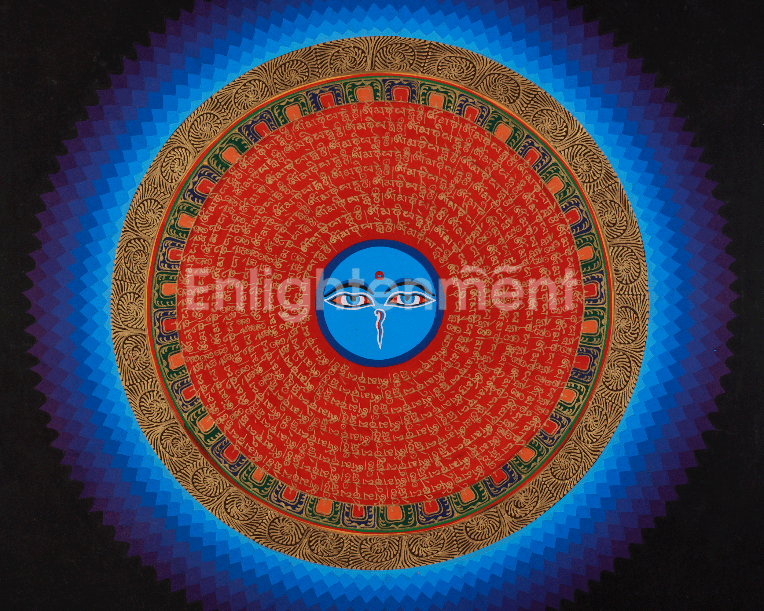 Buddhist Thangka of Mantra Mandala | Sacred Wall Hanging Art