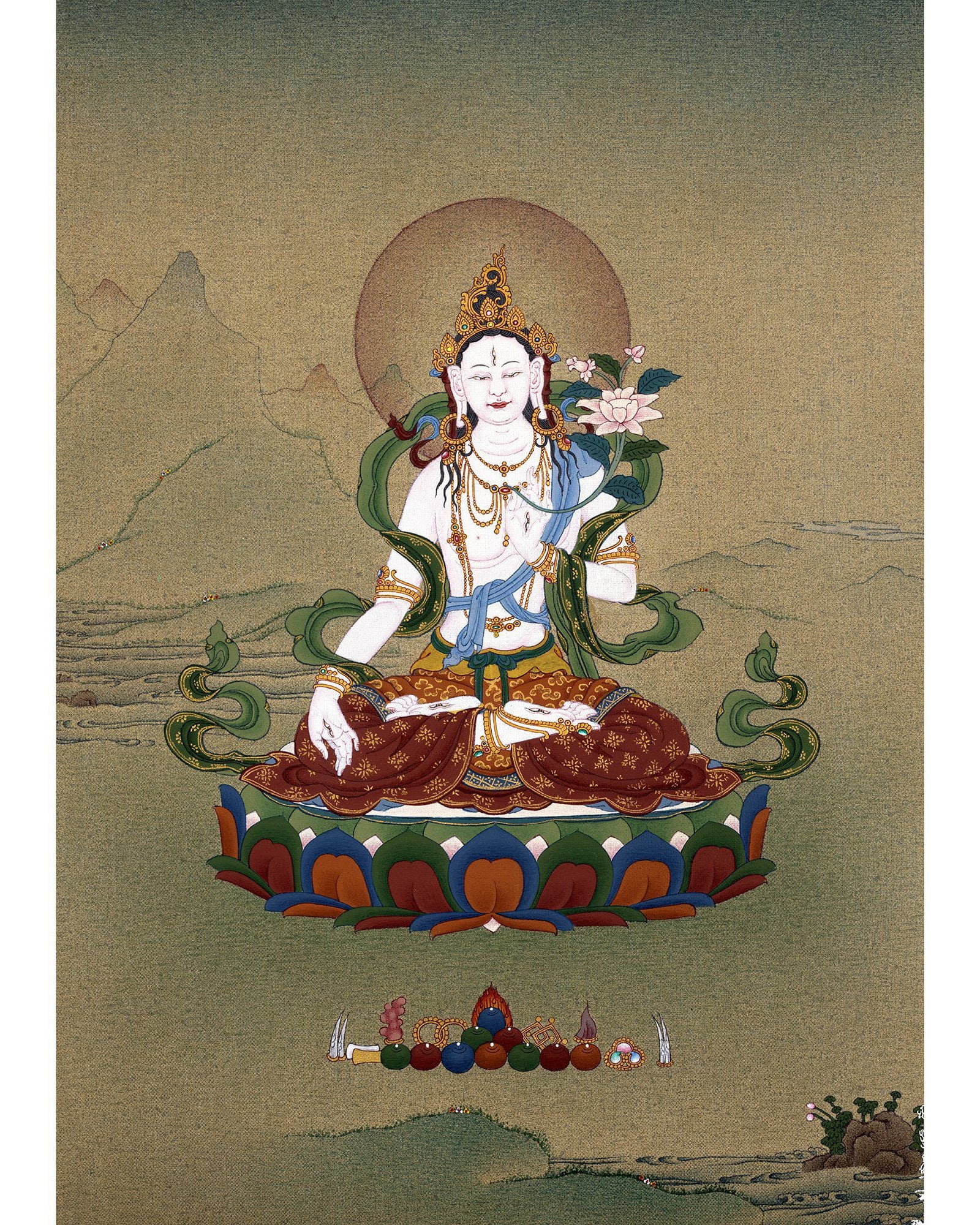 Thangka White Tara | Tibetan Tara Painting