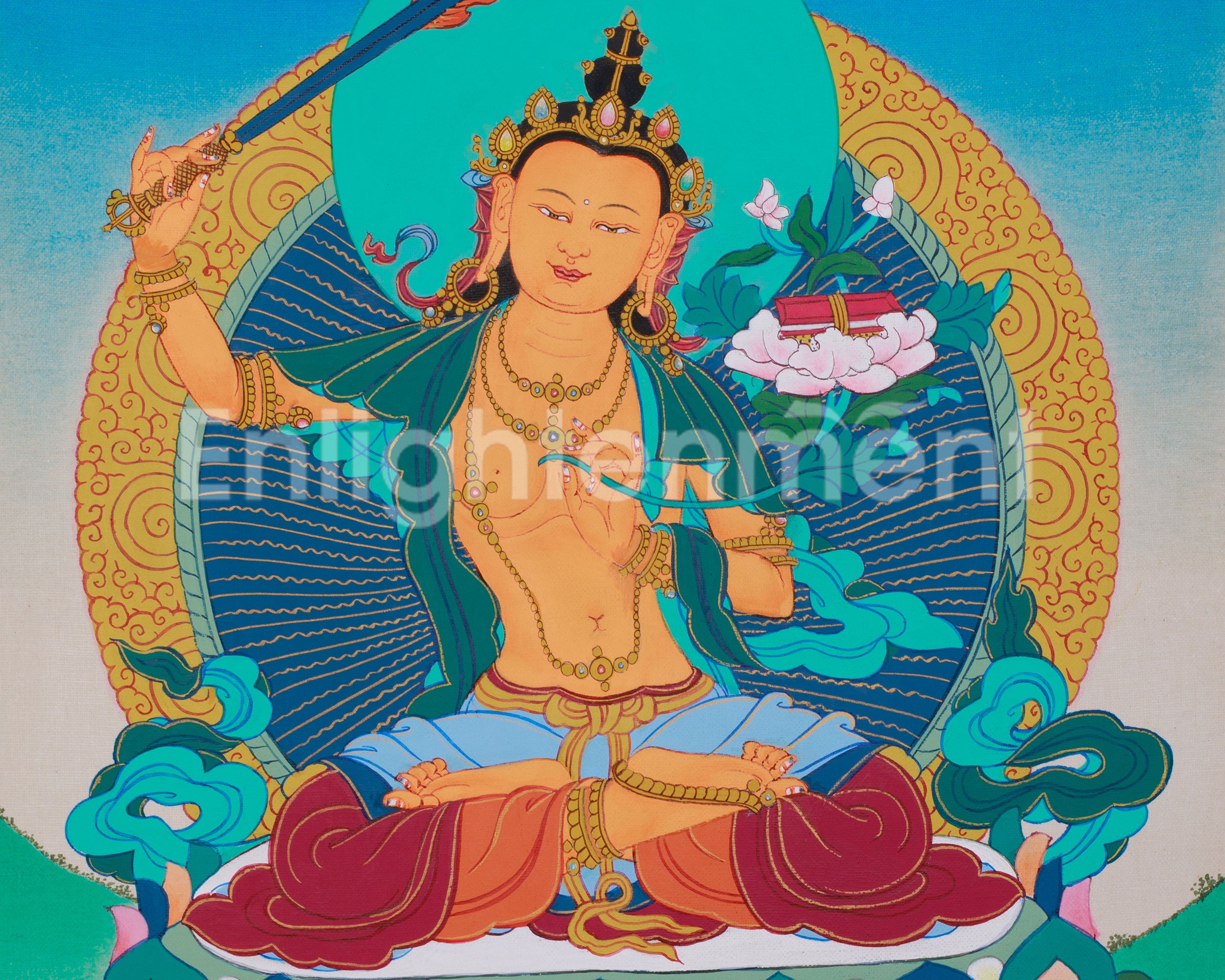 Manjushri Wisdom Artwork | Bodhisattva of Clarity, Insight, and Enlightenment
