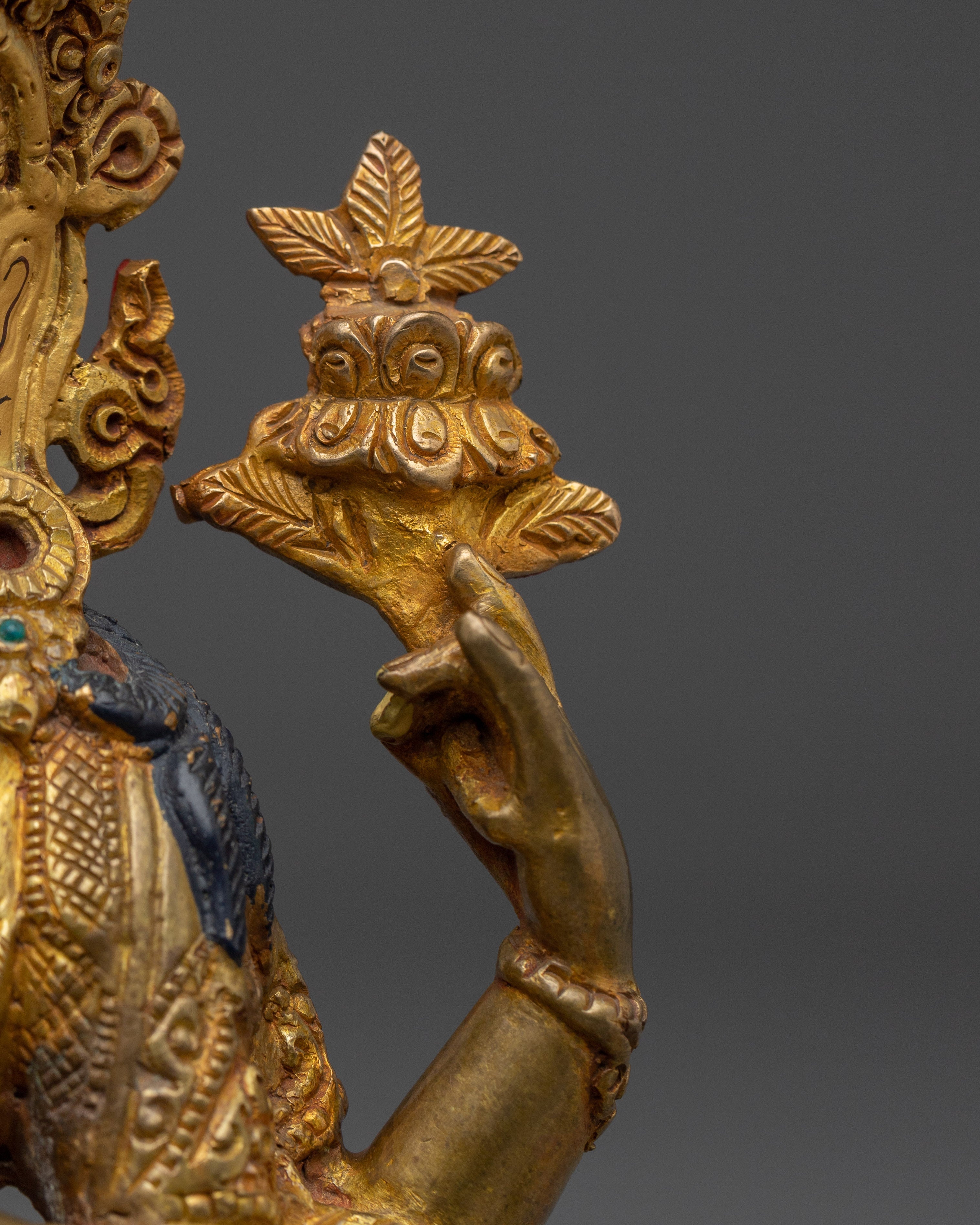 Four-Armed Chenrezig Deity in Copper | Buddhist Statue for Compassion