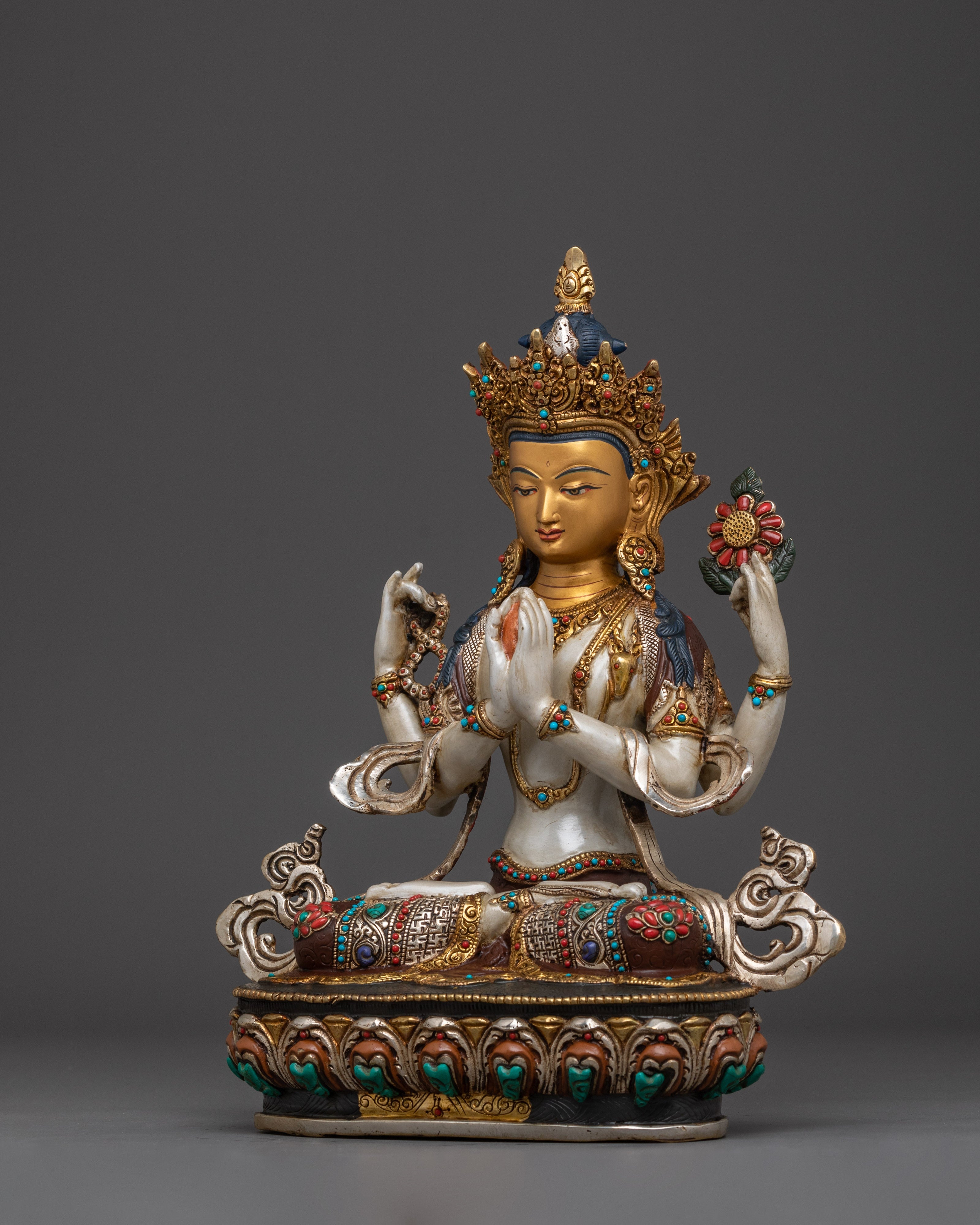 Sculpture of Tibetan Deity Chenrezig | The Embodiment of Mercy