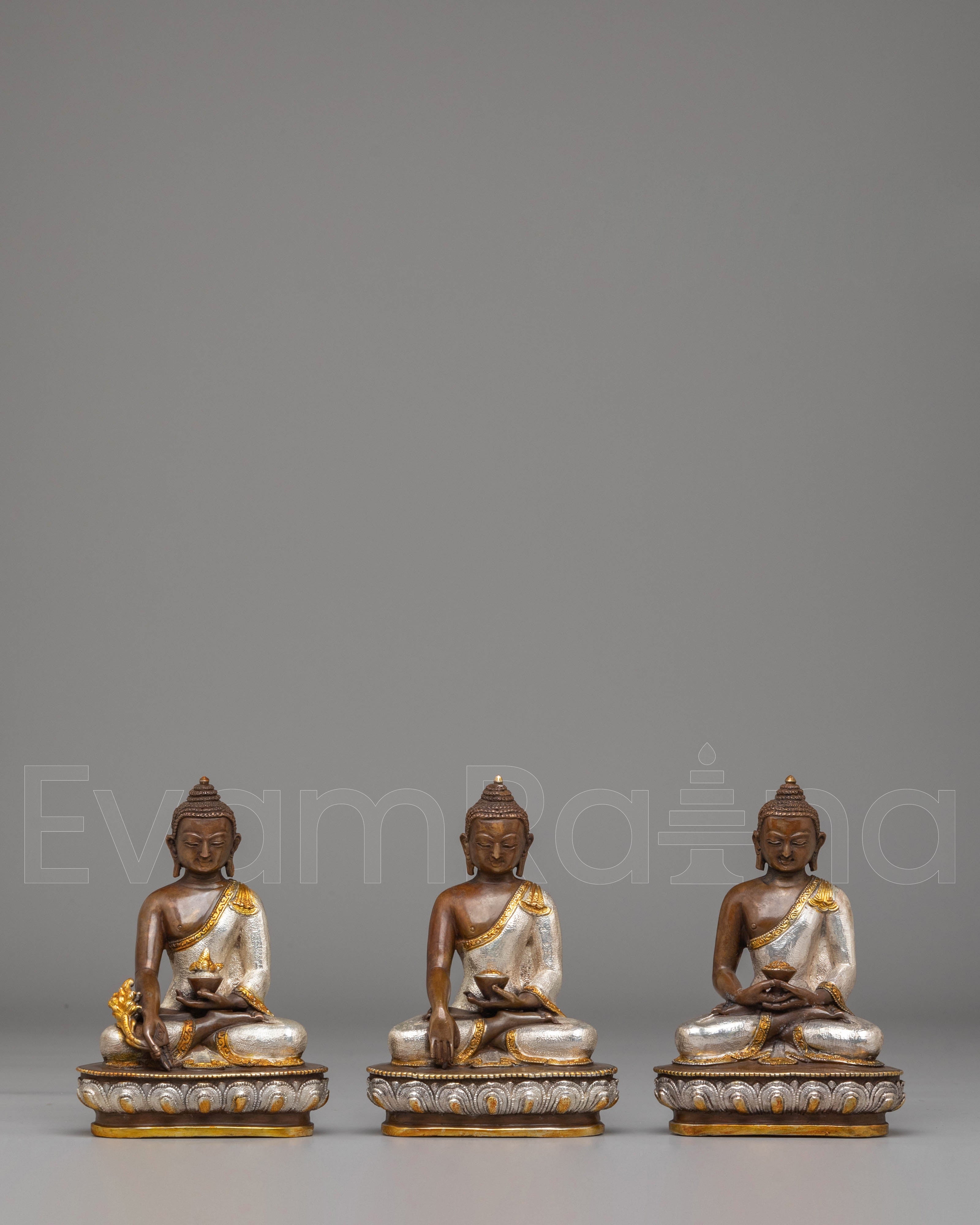 Handmade Buddhist Three-Buddha Set | Three-Buddha Set for Altar Worship