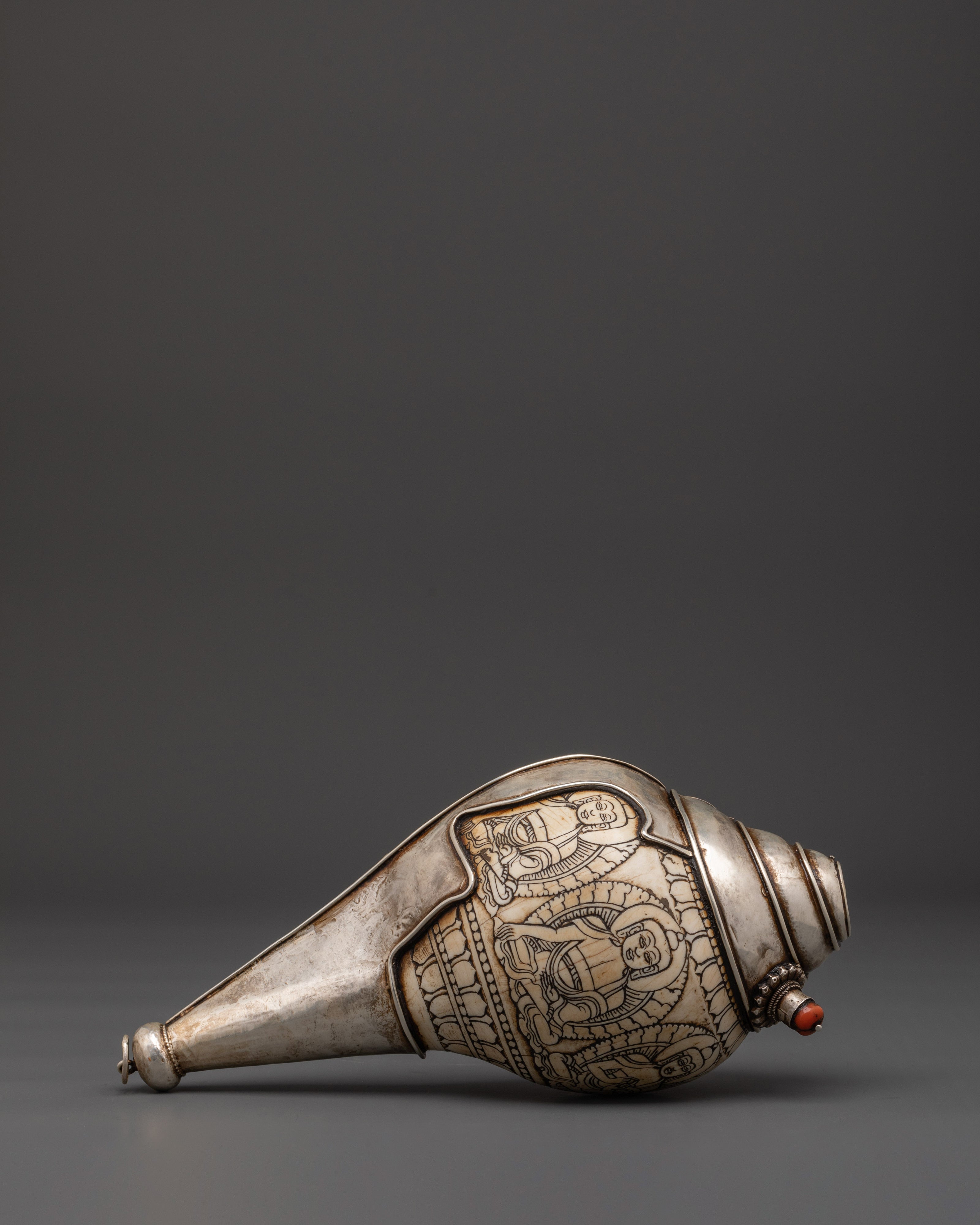 Tibetan Silver Conch Shell