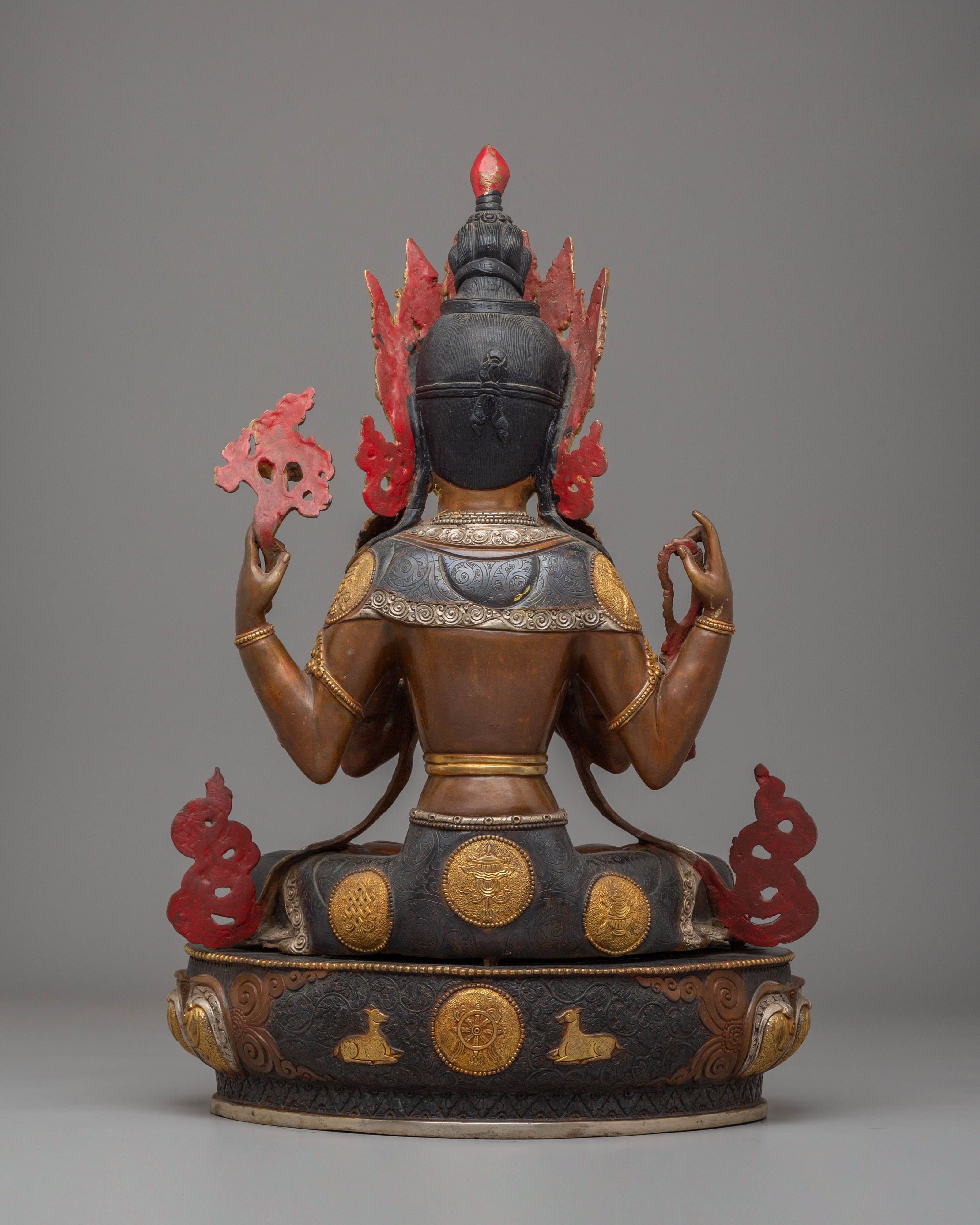 Handcrafted Buddhist Chenrezig Statue | Tibetan Buddhist Deity