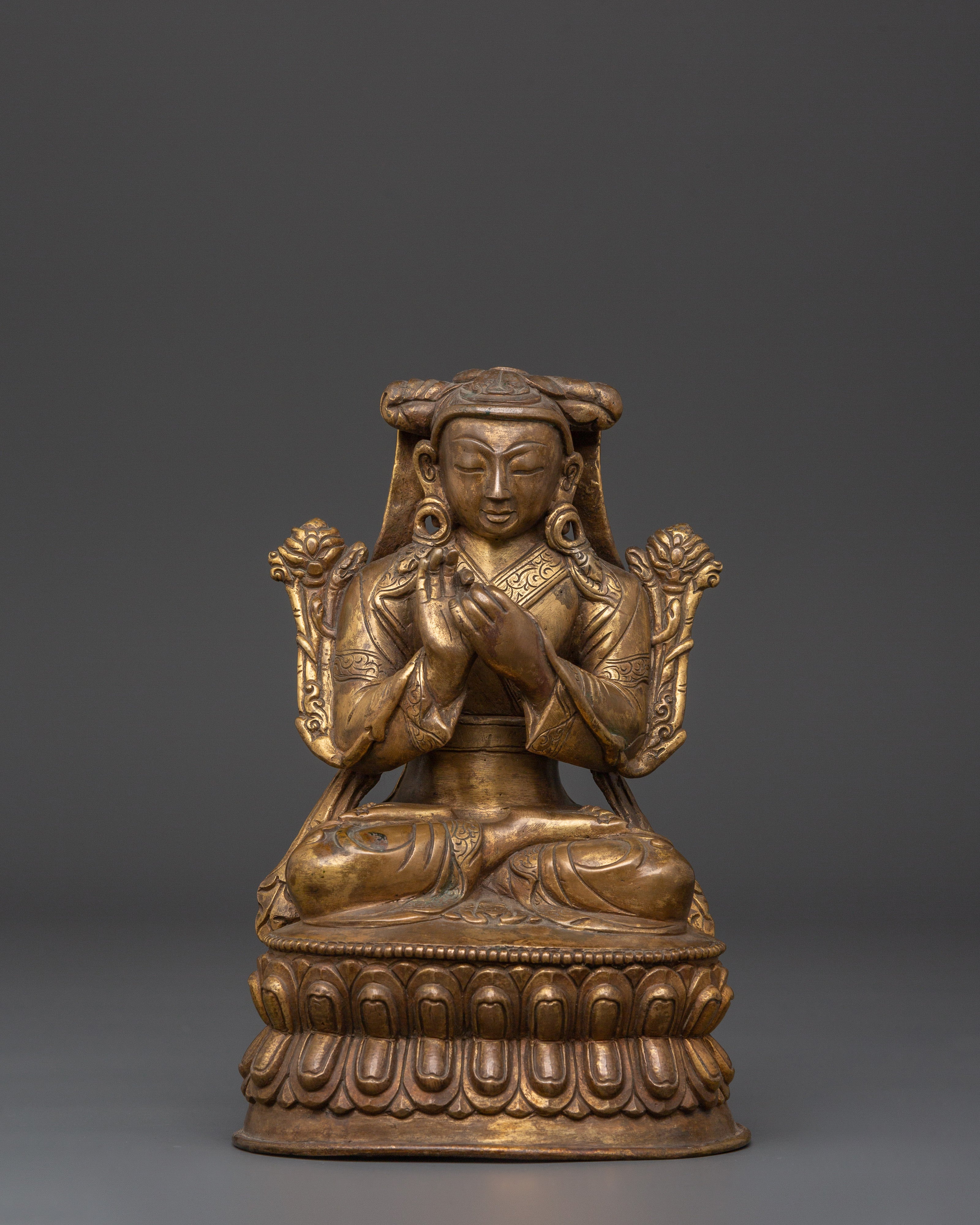 Gold Plated Buddhist Master | Altar Decor