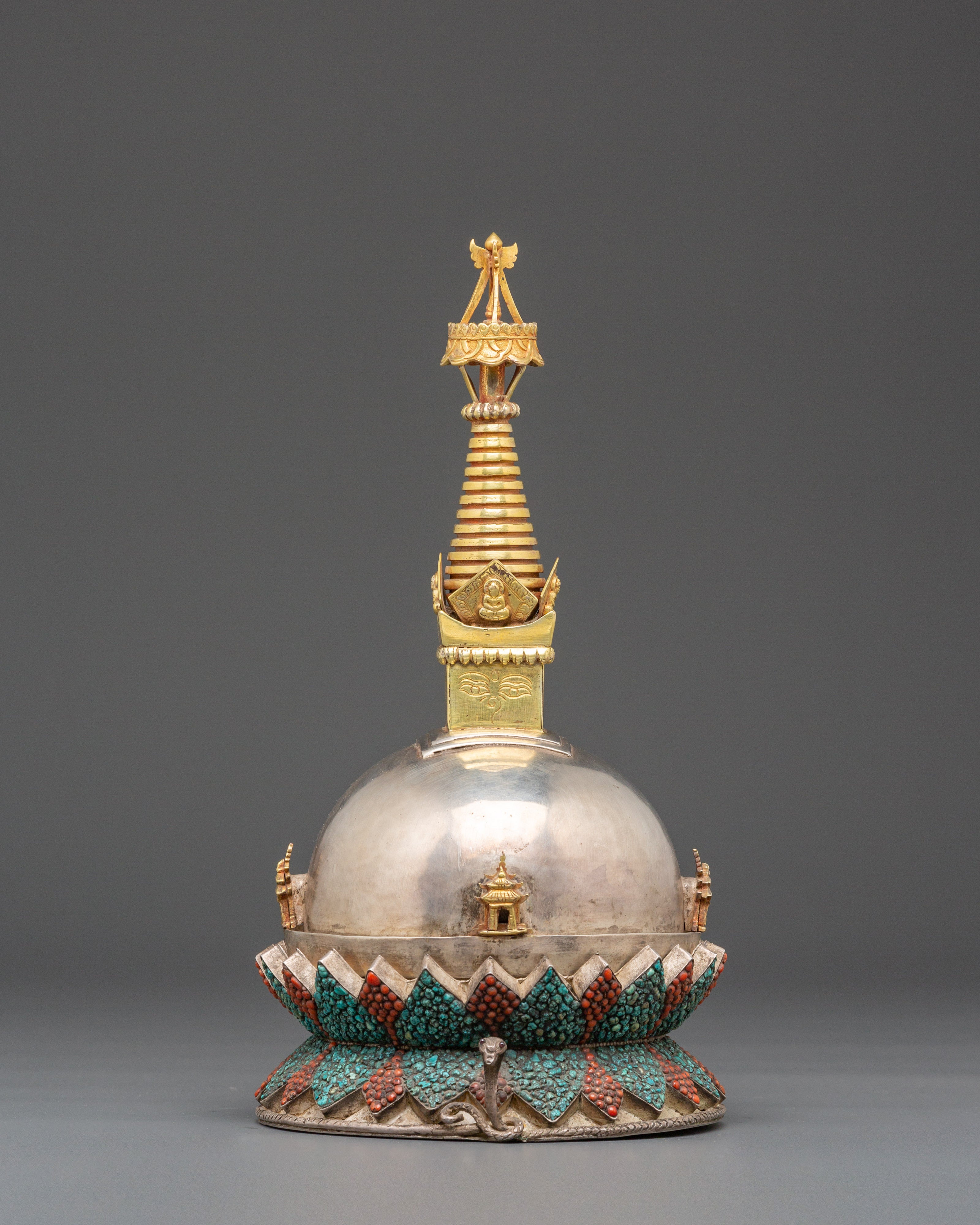 24k Gold Plated Tibetan Stupa