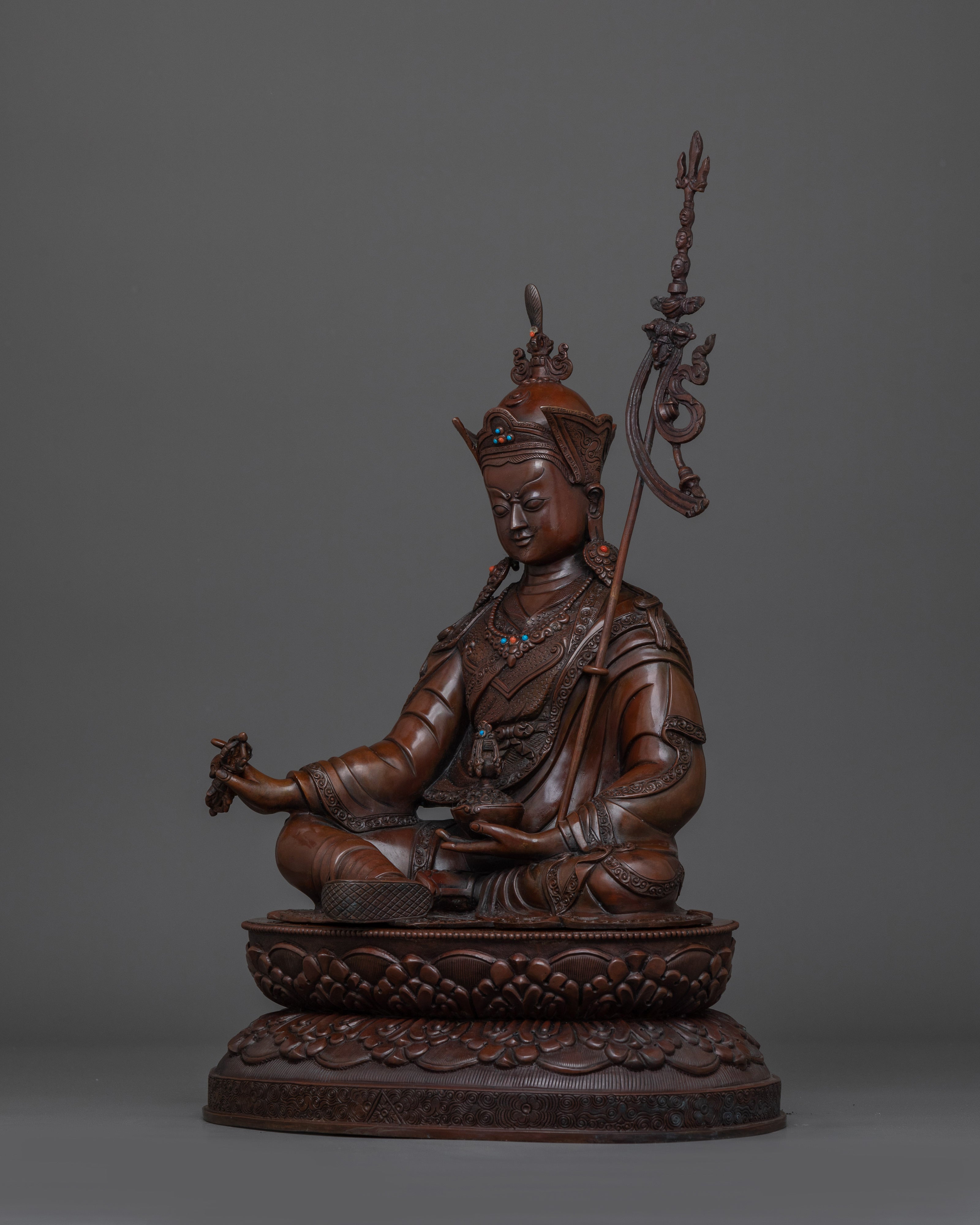 Oxidized Guru Rinpoche Tantric Master Statue | Precious Guru