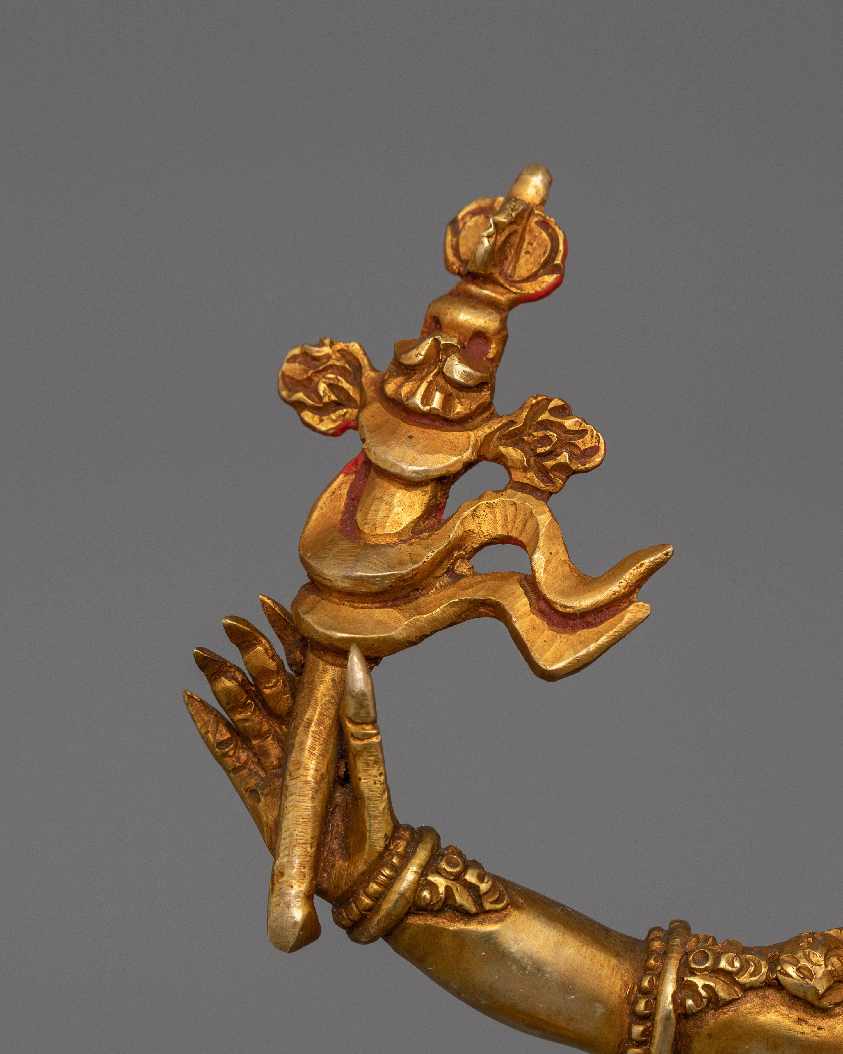 24K Gold Gilt Yama Dharmaraja Statue | Protector of Wisdom and Spiritual Strength