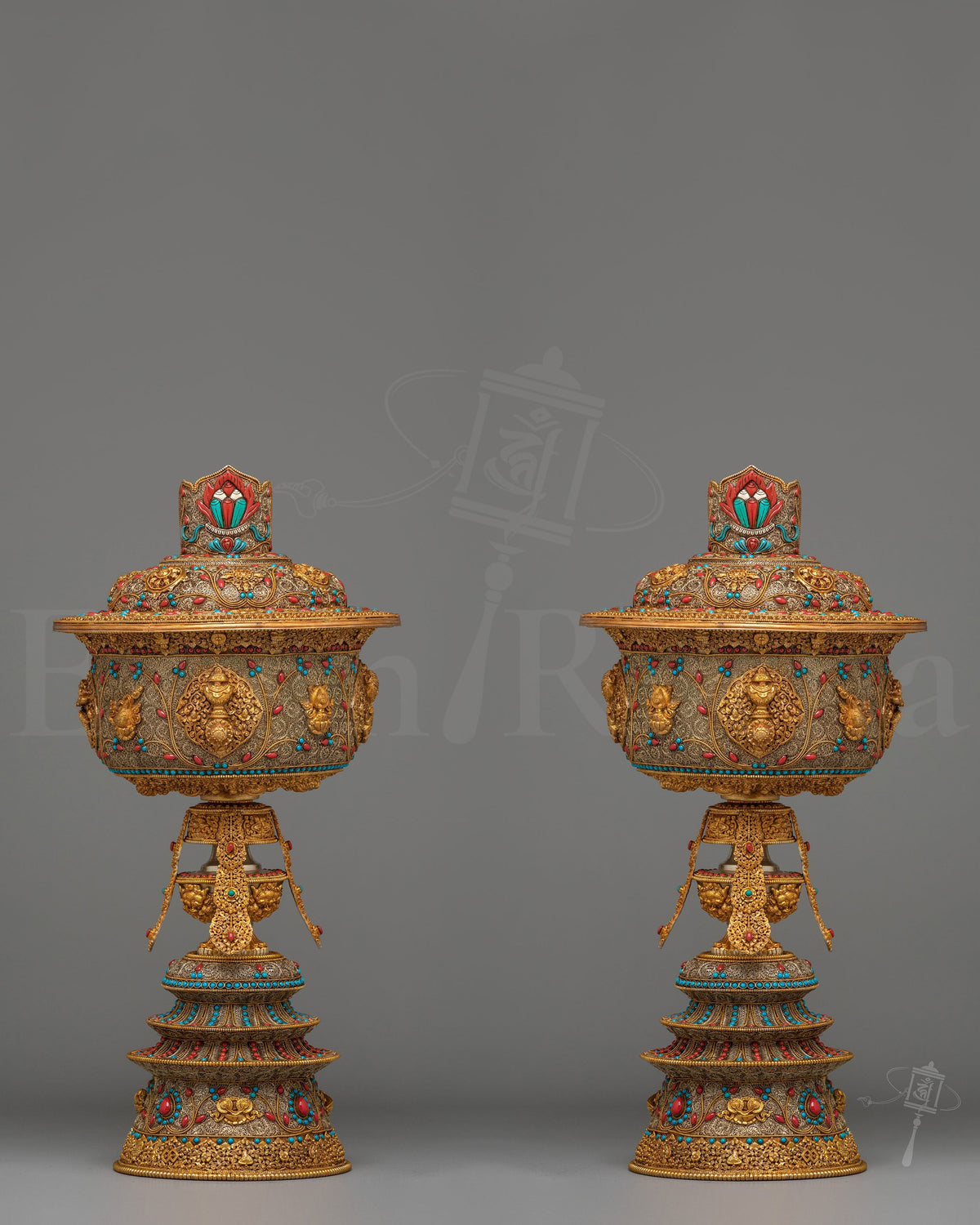 Traditional Himalayan Butter Lamp Set