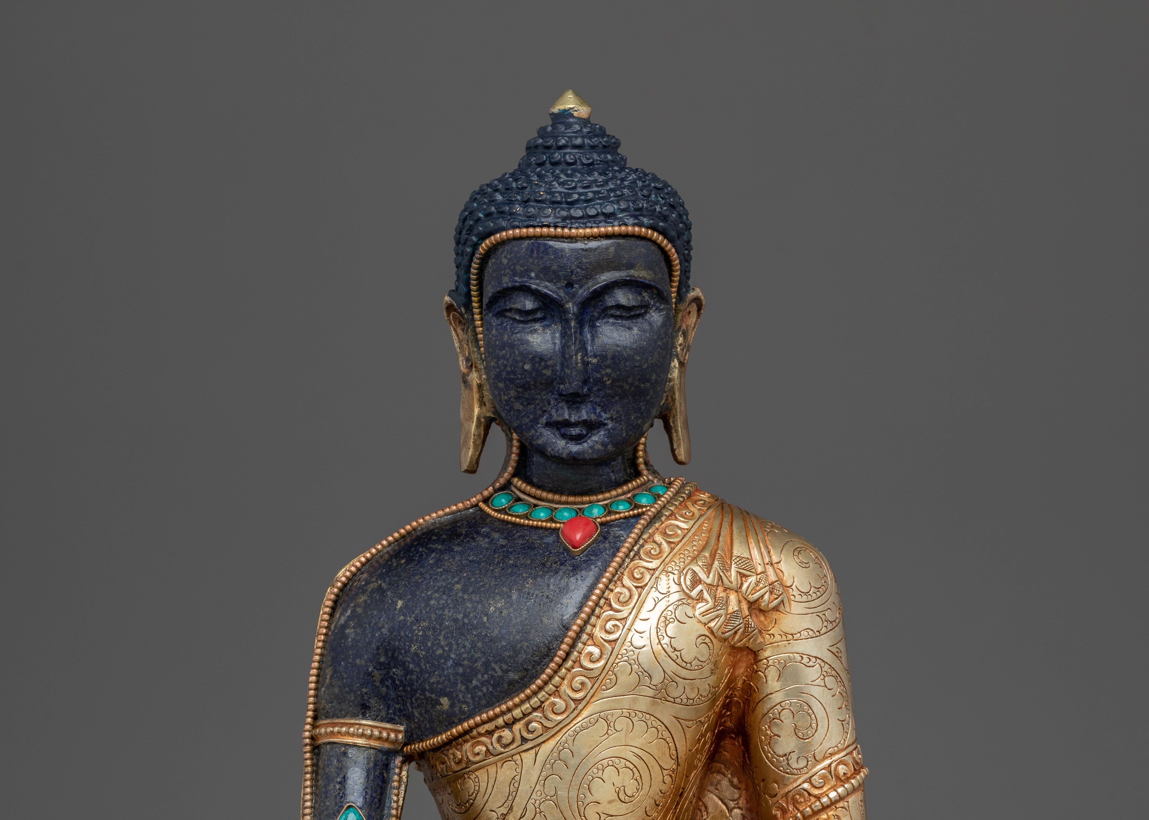Sacred Enlightened Shakyamuni Buddha Statue | Traditional Tibetan Buddhist Art