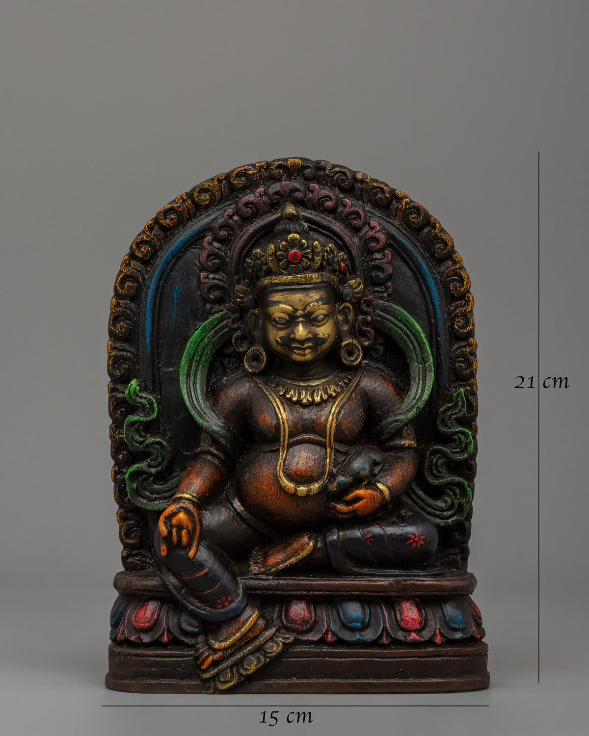 Hand-Painted Dzambhala for Dharma Statue | Buddhist Wealth Deity