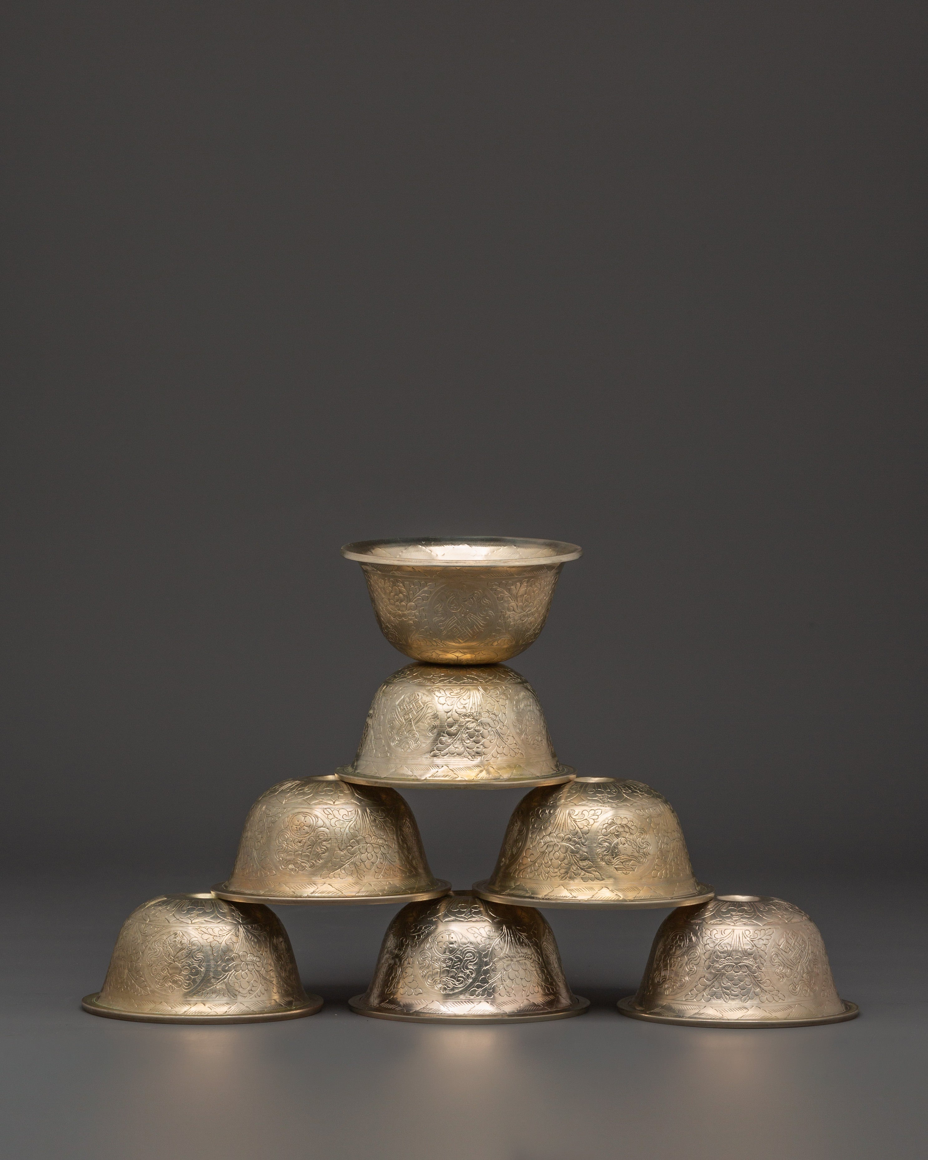 White Metal Offering Bowl Set