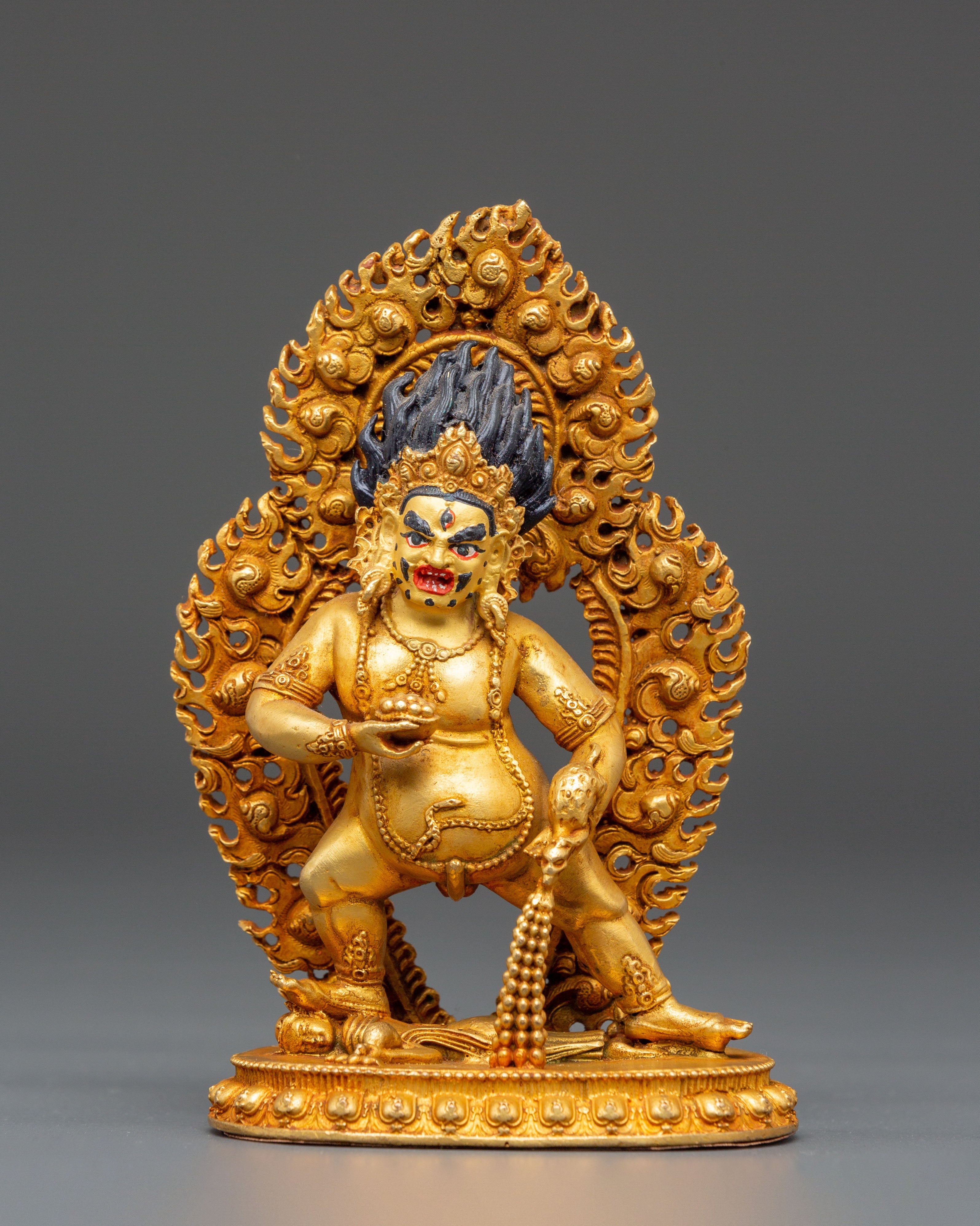 Wealth Guardian Black Dzambhala Statue | Himalayan Handcrafted Artwork