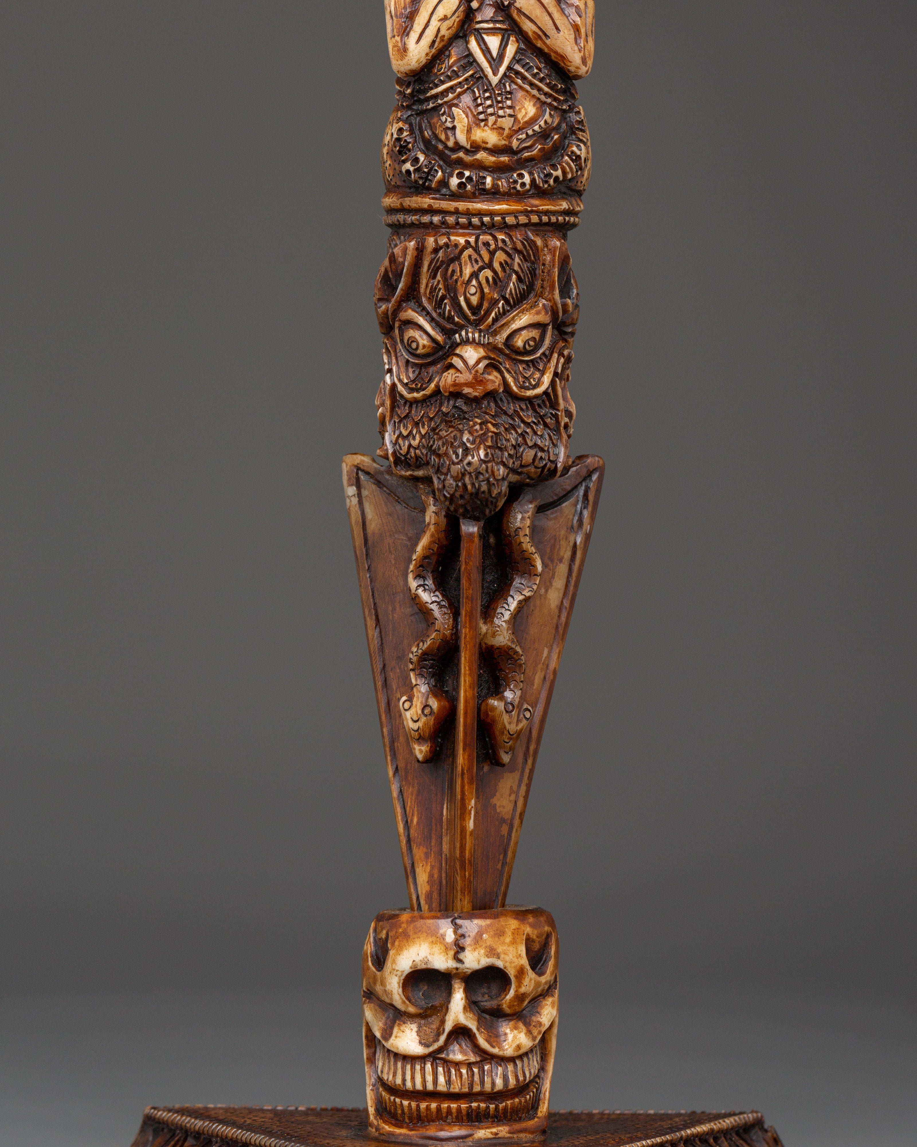 Handcrafted Vajrakila Buddhist Dagger | Ritual Phurba with Yak Bone