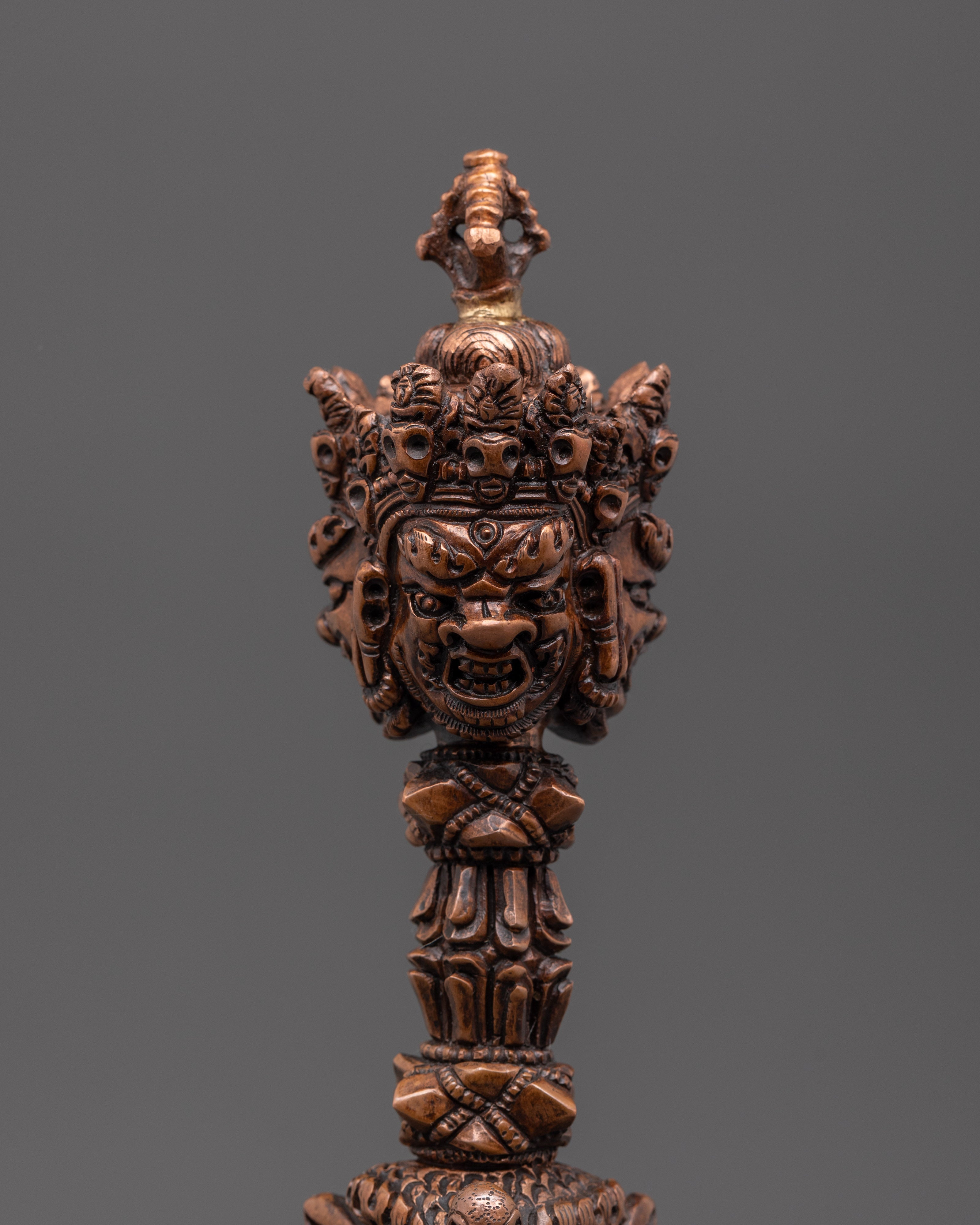 Handmade Copper Phurba For Ritual Ceremonies | Tibetan Buddhist Ritual Dagger