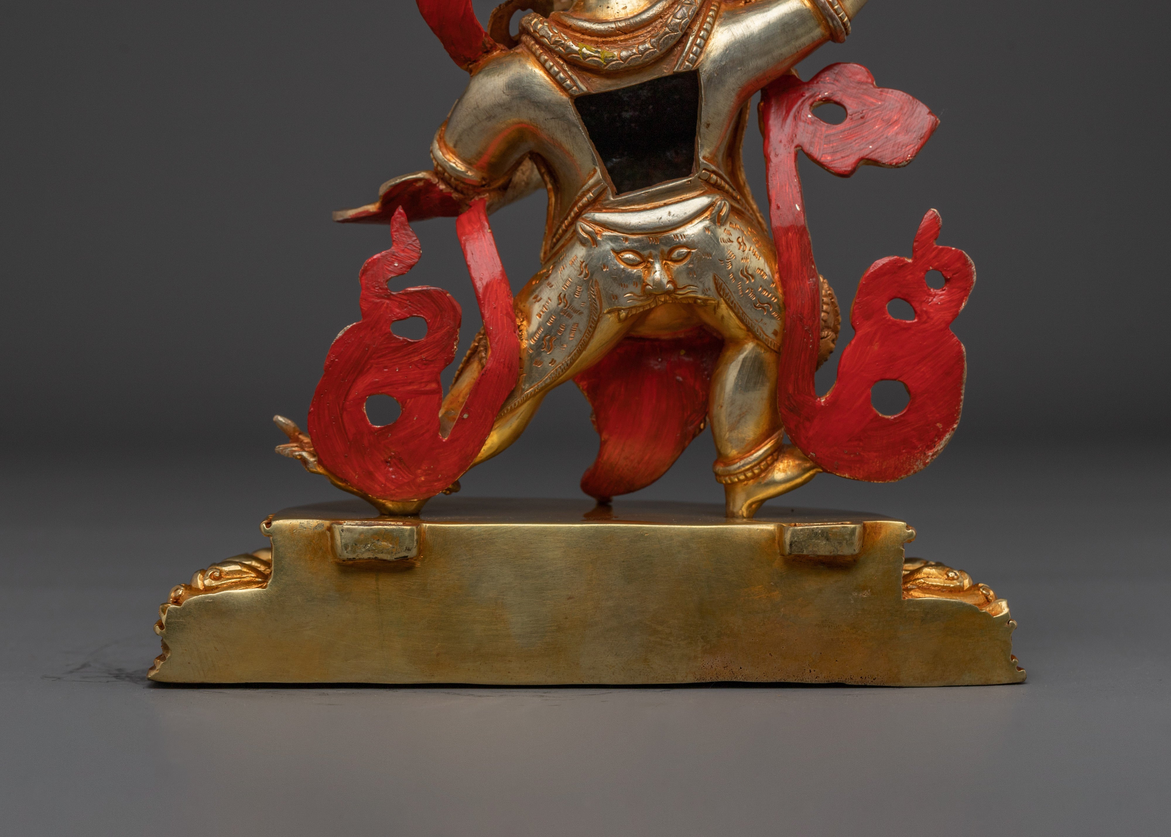 Handcrafted Vajrapani Electric Gold Statue | Powerful Buddhist Protector from Nepal