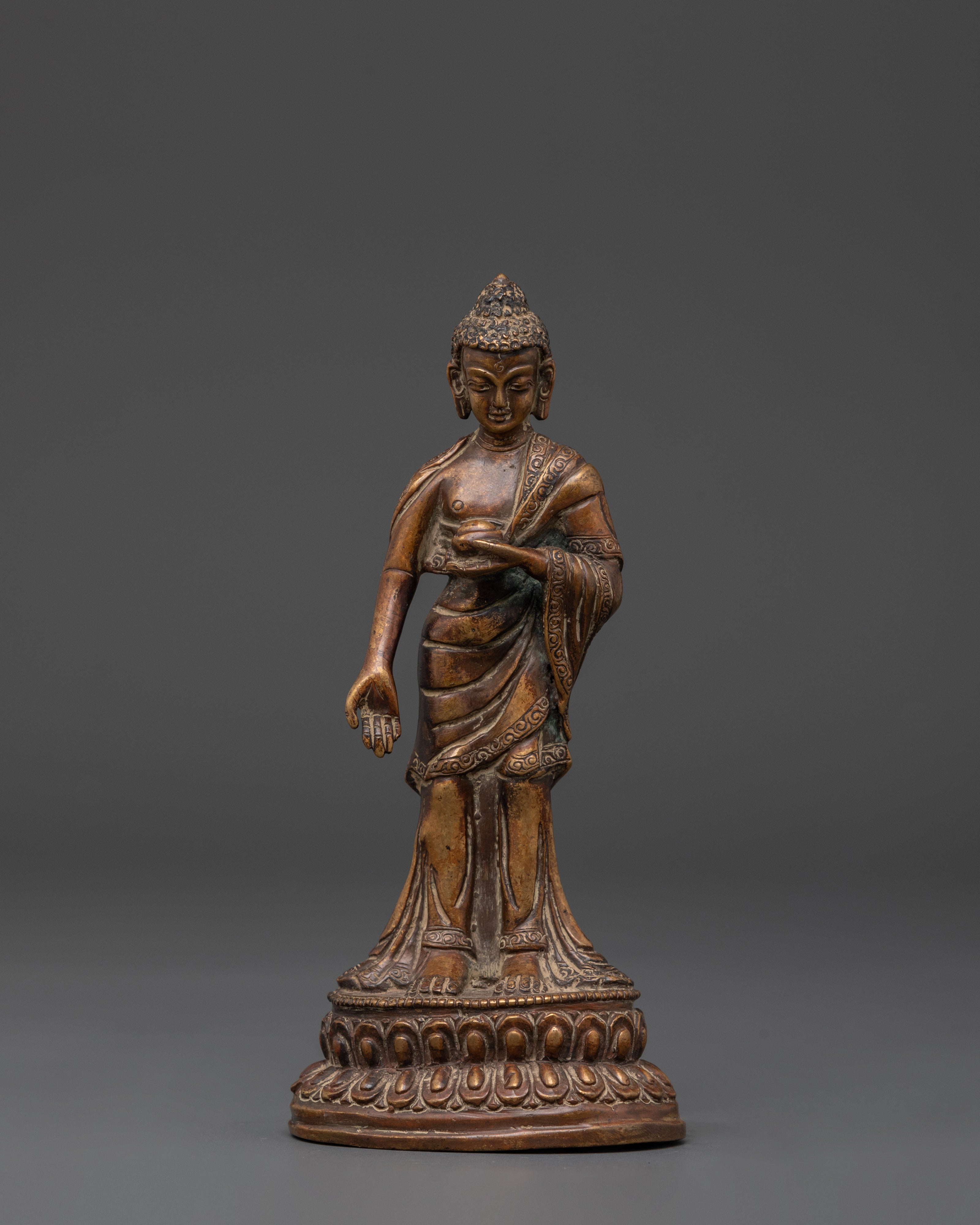 Handcrafted Copper Standing Buddha statue