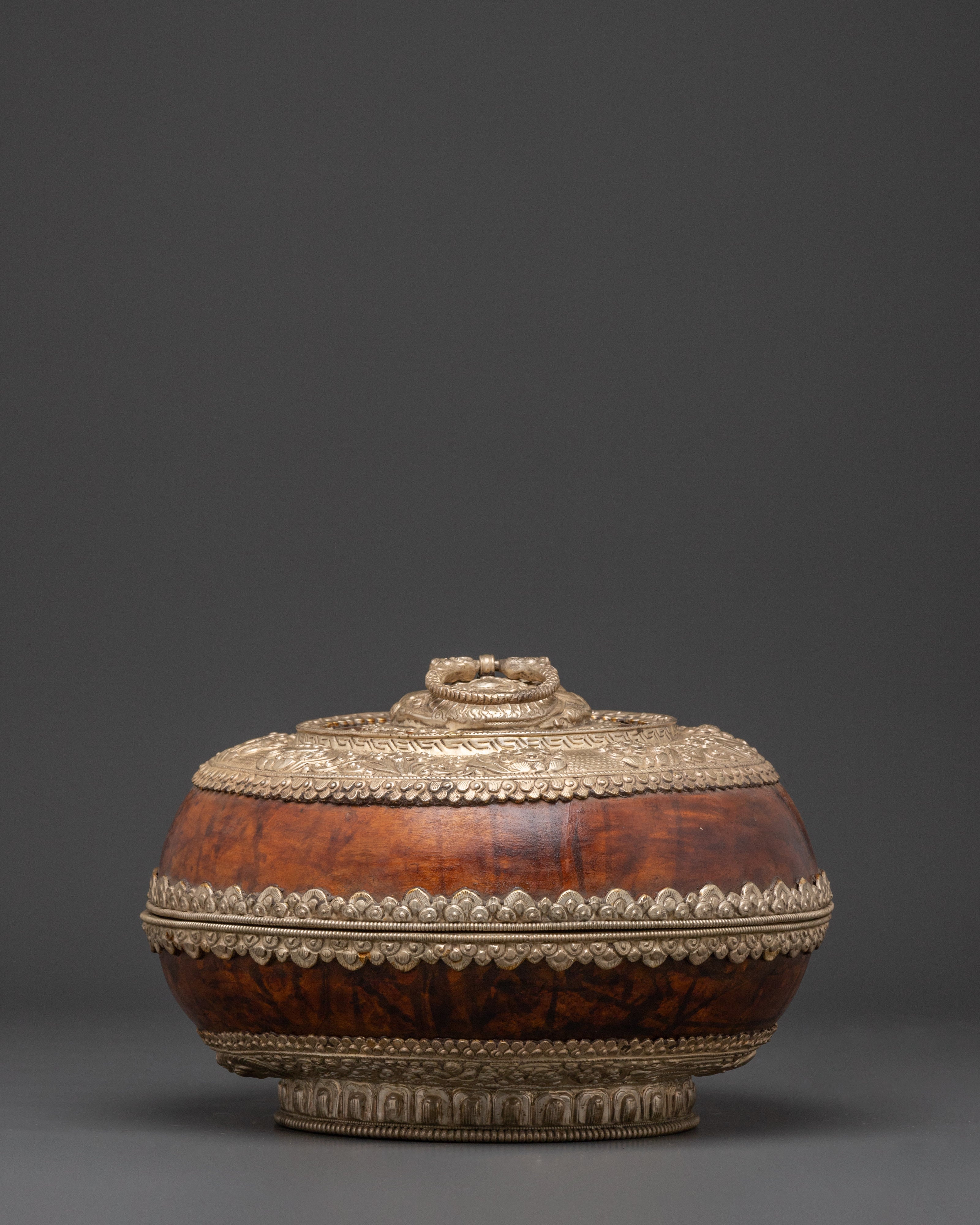 Authentic Buddhist Wood Rice Pot | Ritual Offering