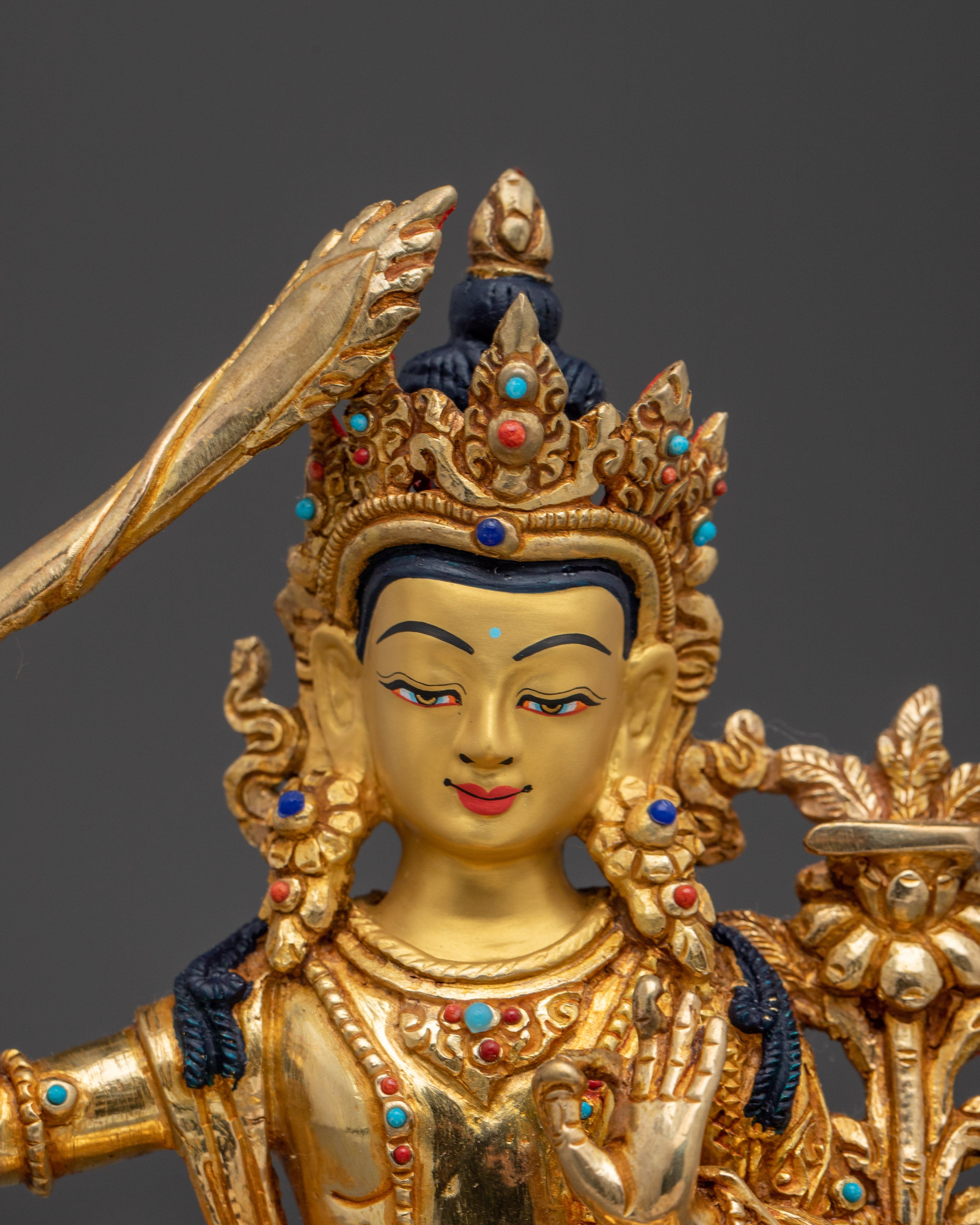 Himalayan Wisdom Deity Manjushri Art | Symbol of Insight and Clarity