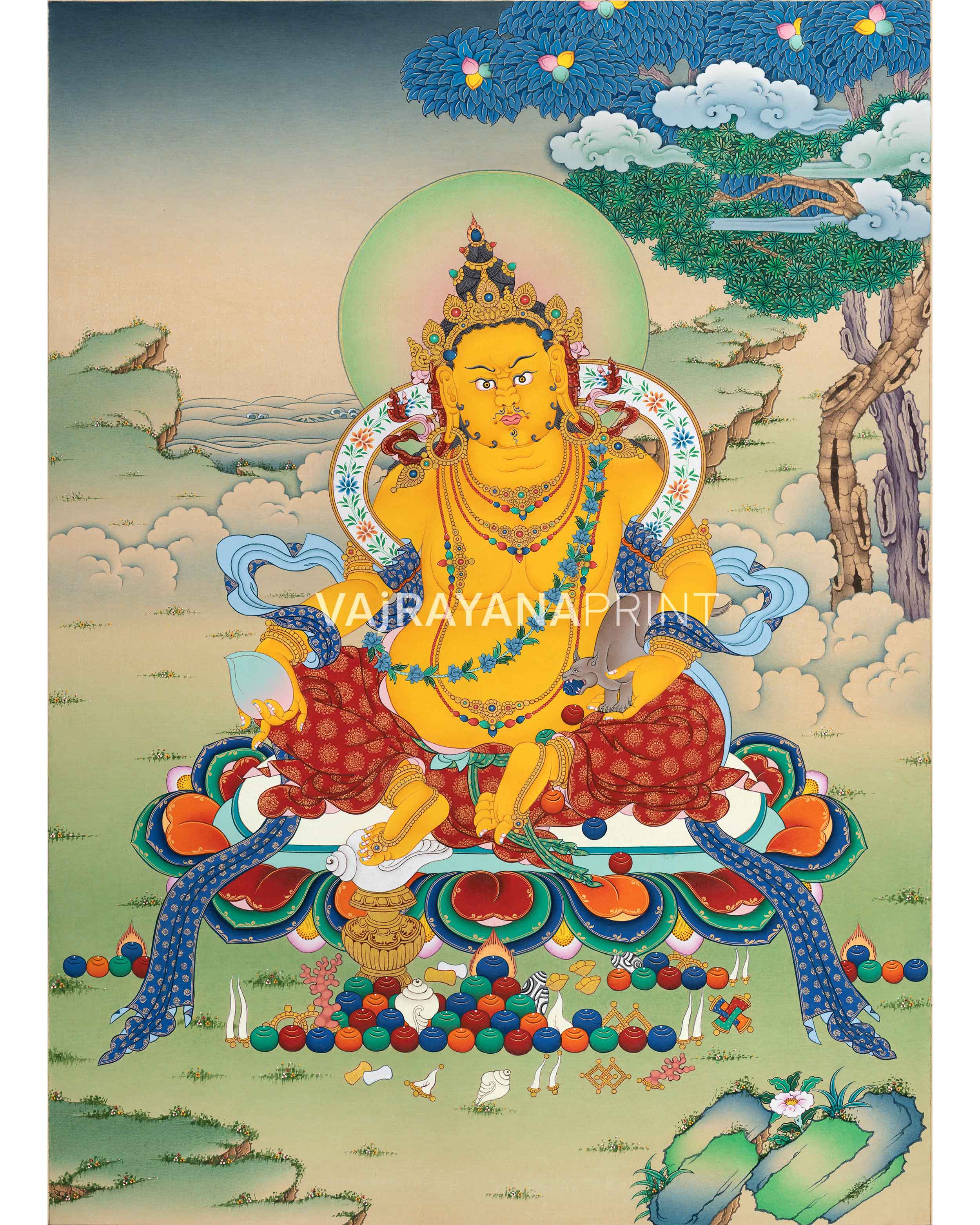 Yellow Dzambhala Canvas Print