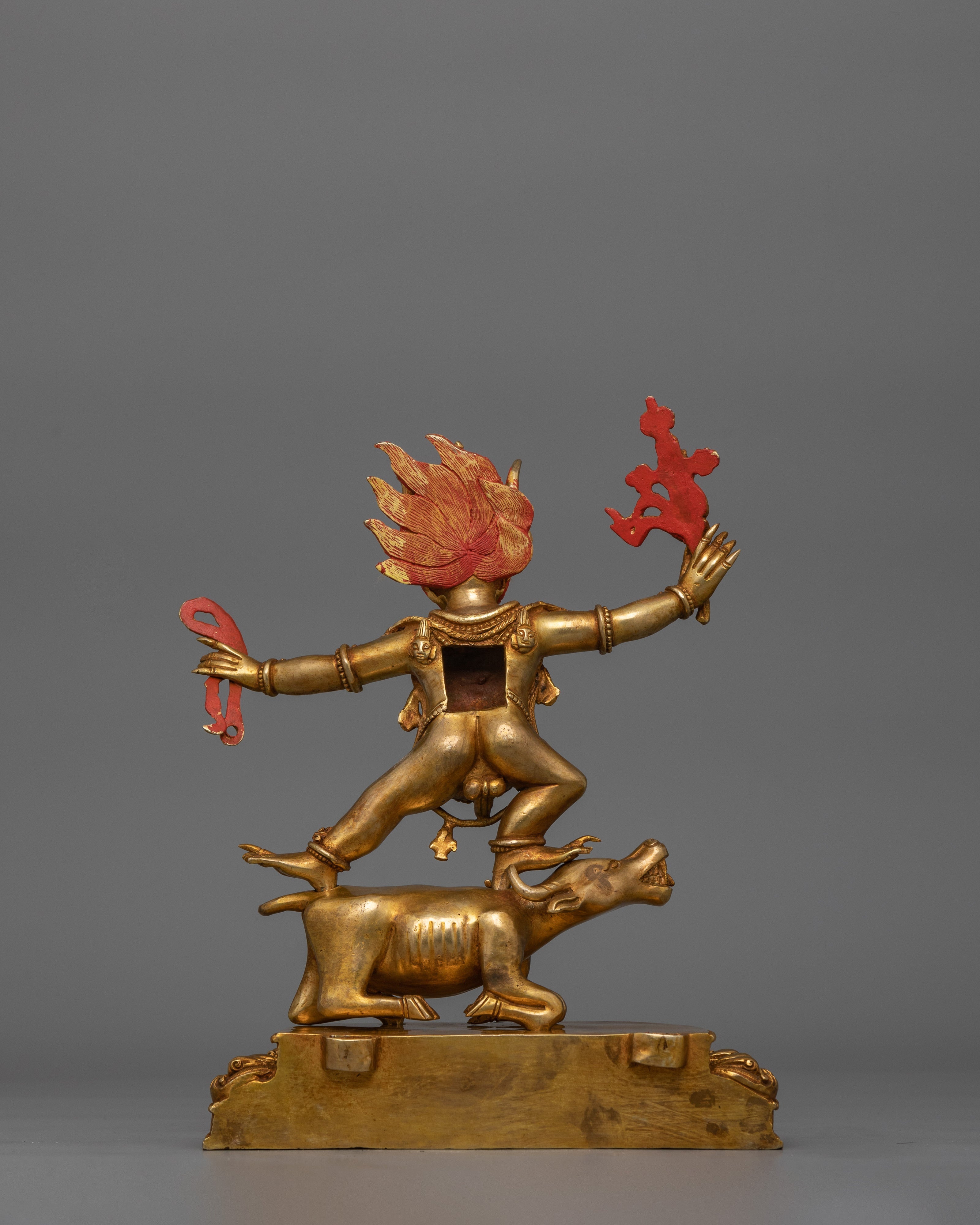 24K Gold Gilt Yama Dharmaraja Statue | Protector of Wisdom and Spiritual Strength