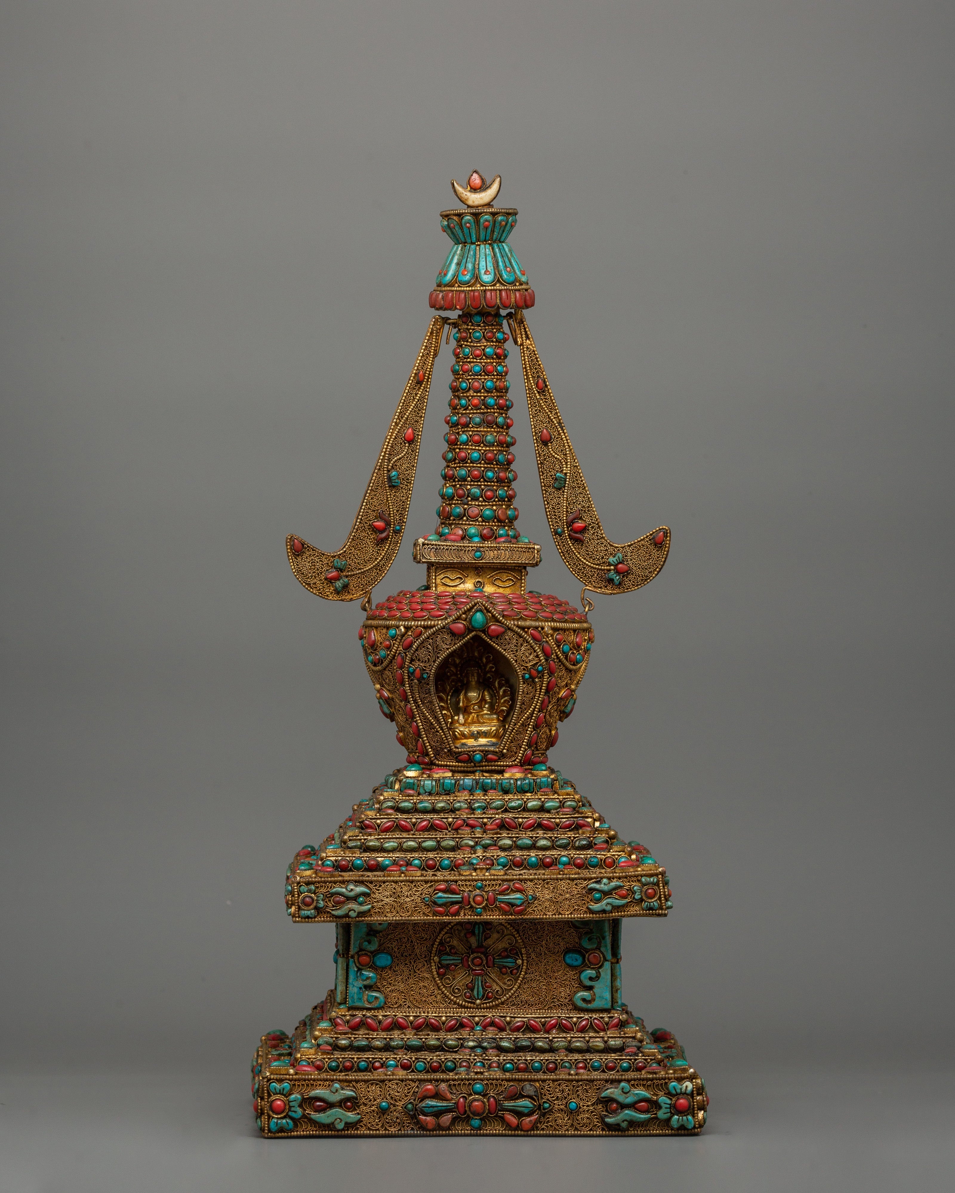 Decorative Stupa with Buddha Figure