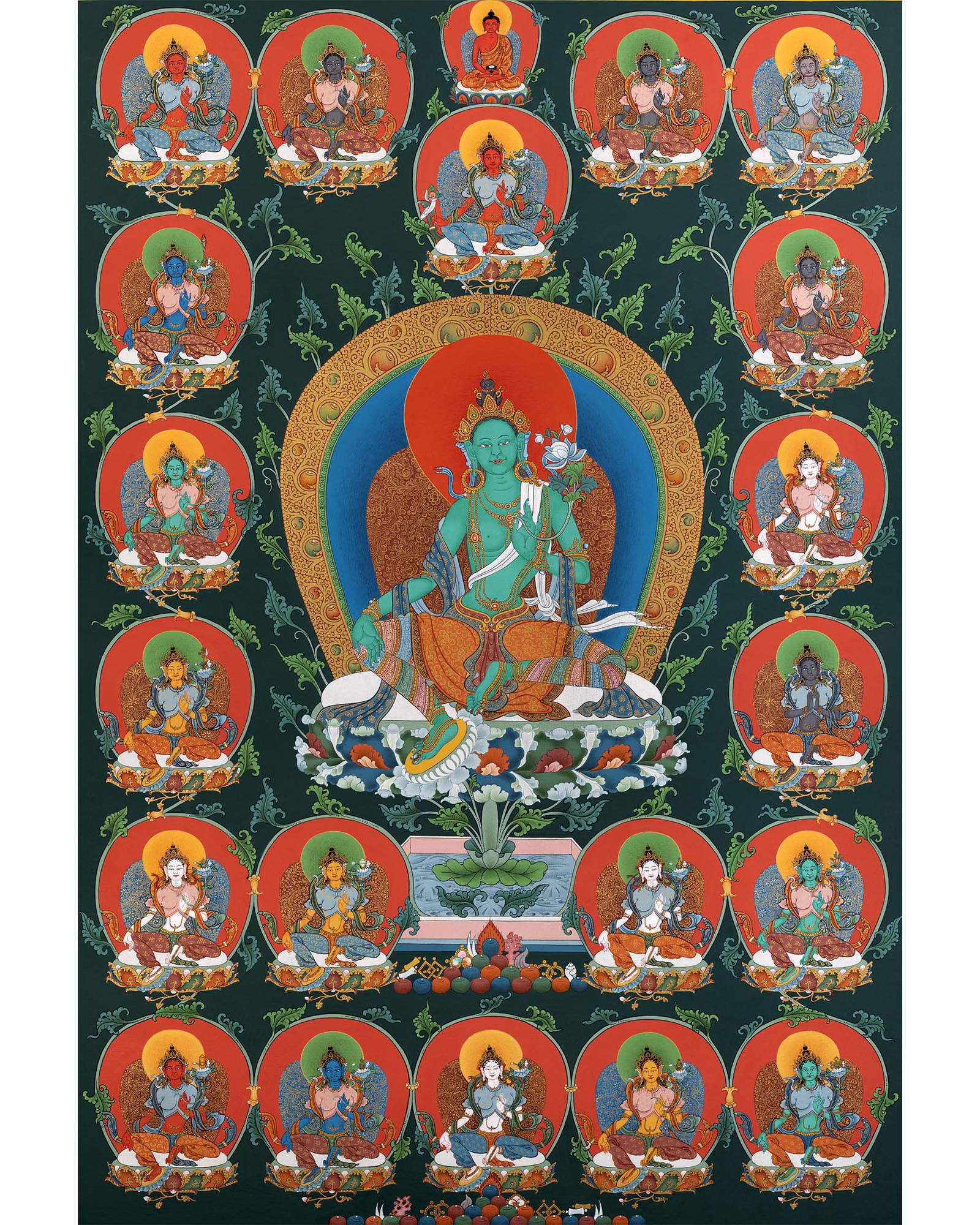 21 Taras | Hand painted Tibetan Thangka