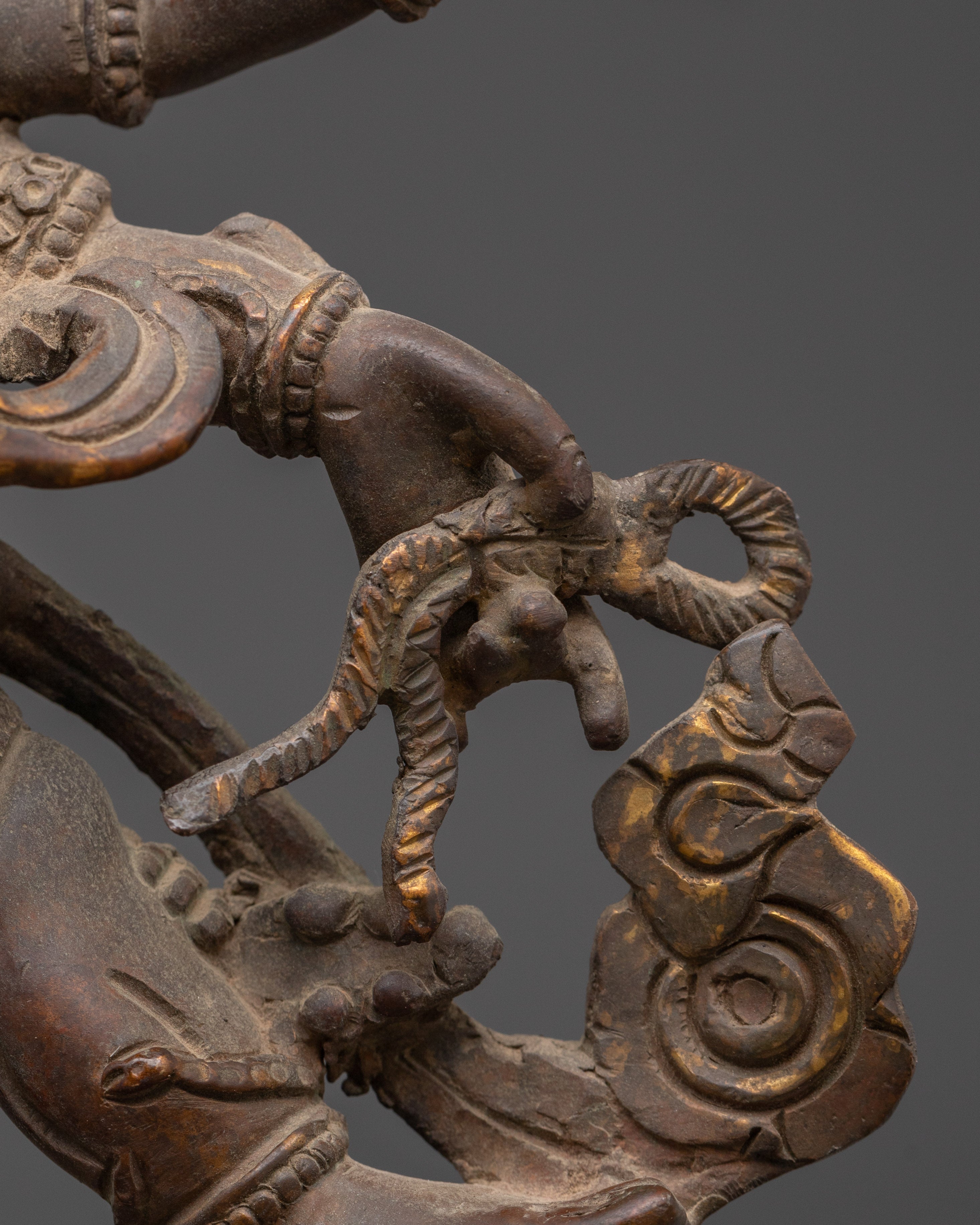 Handmade Six-Armed Mahakala Statue | Copper Body Statue