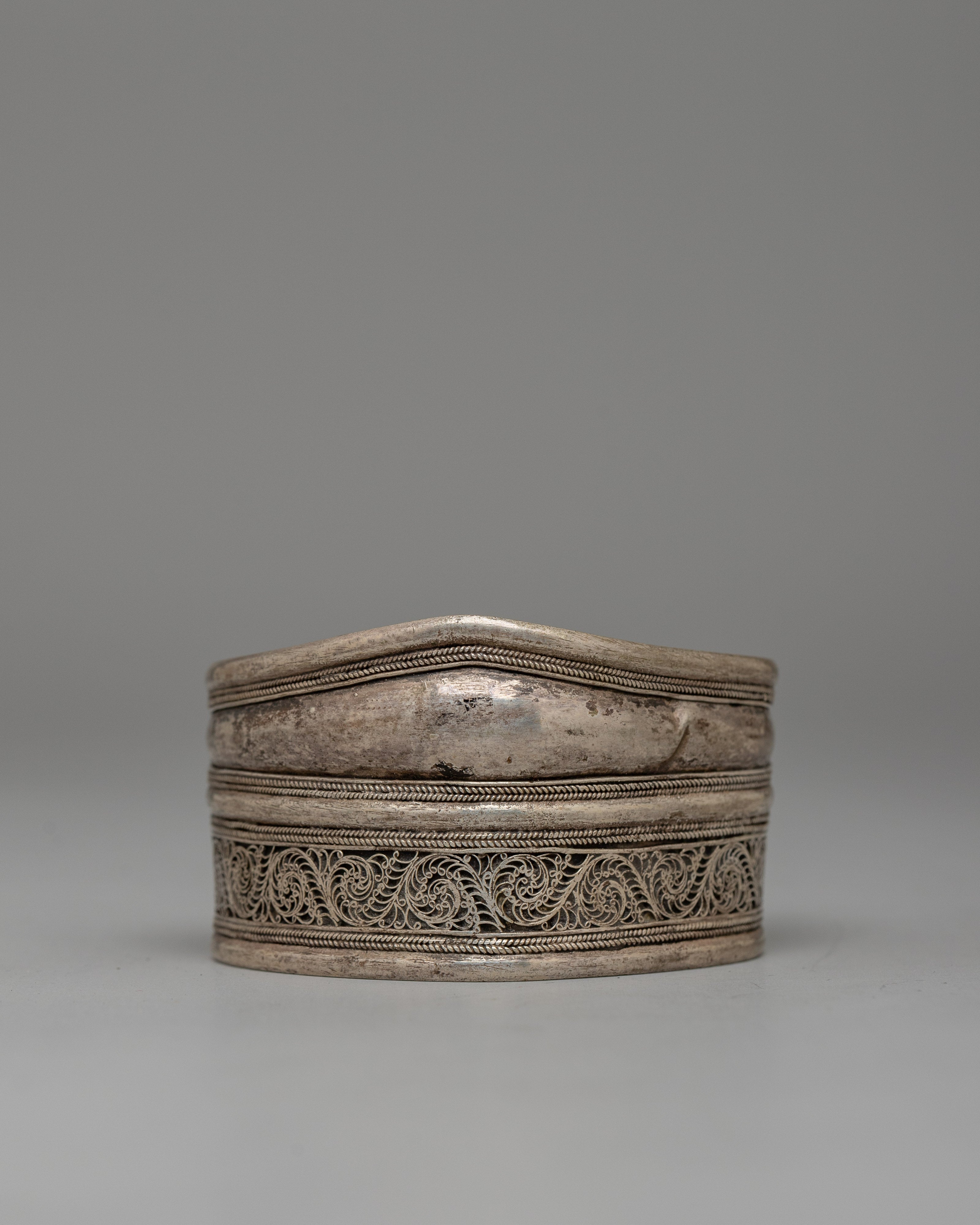 White Metal Filigree Bracelet