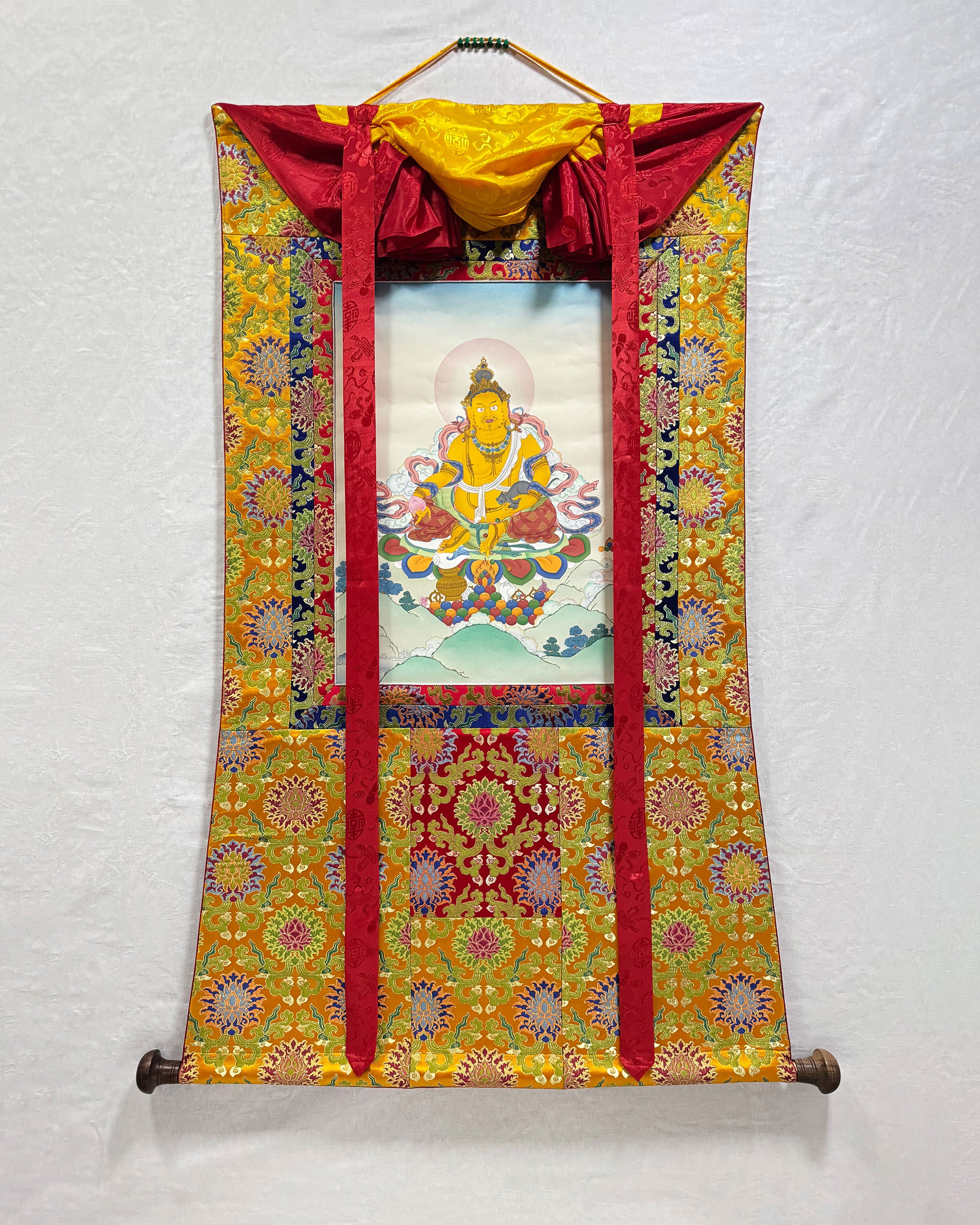Dzambhala Thangka | Buddhist Deity of Wealth and Prosperity | BROCADE