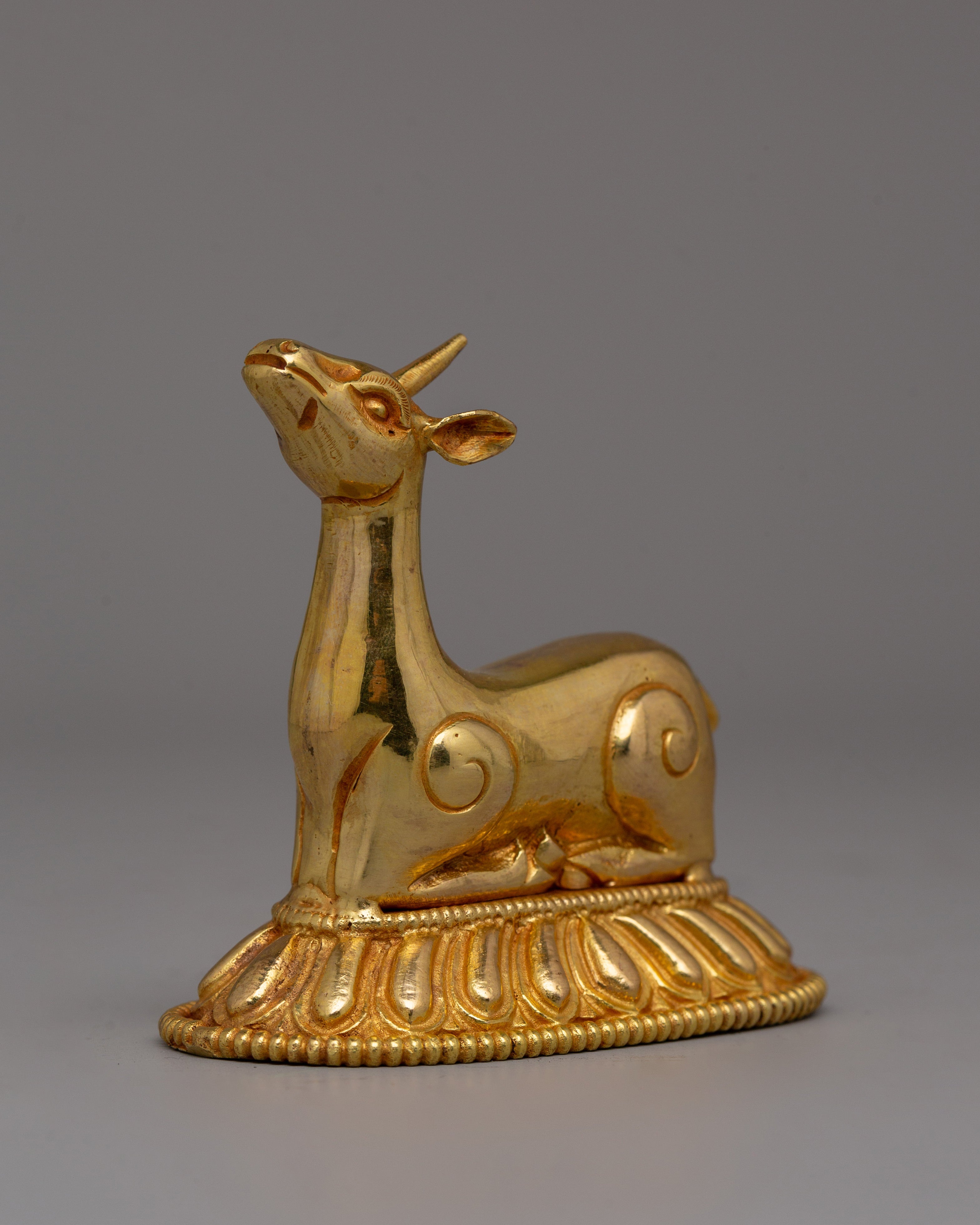 Copper Dharma Wheel with Deer Set | perfect for meditation