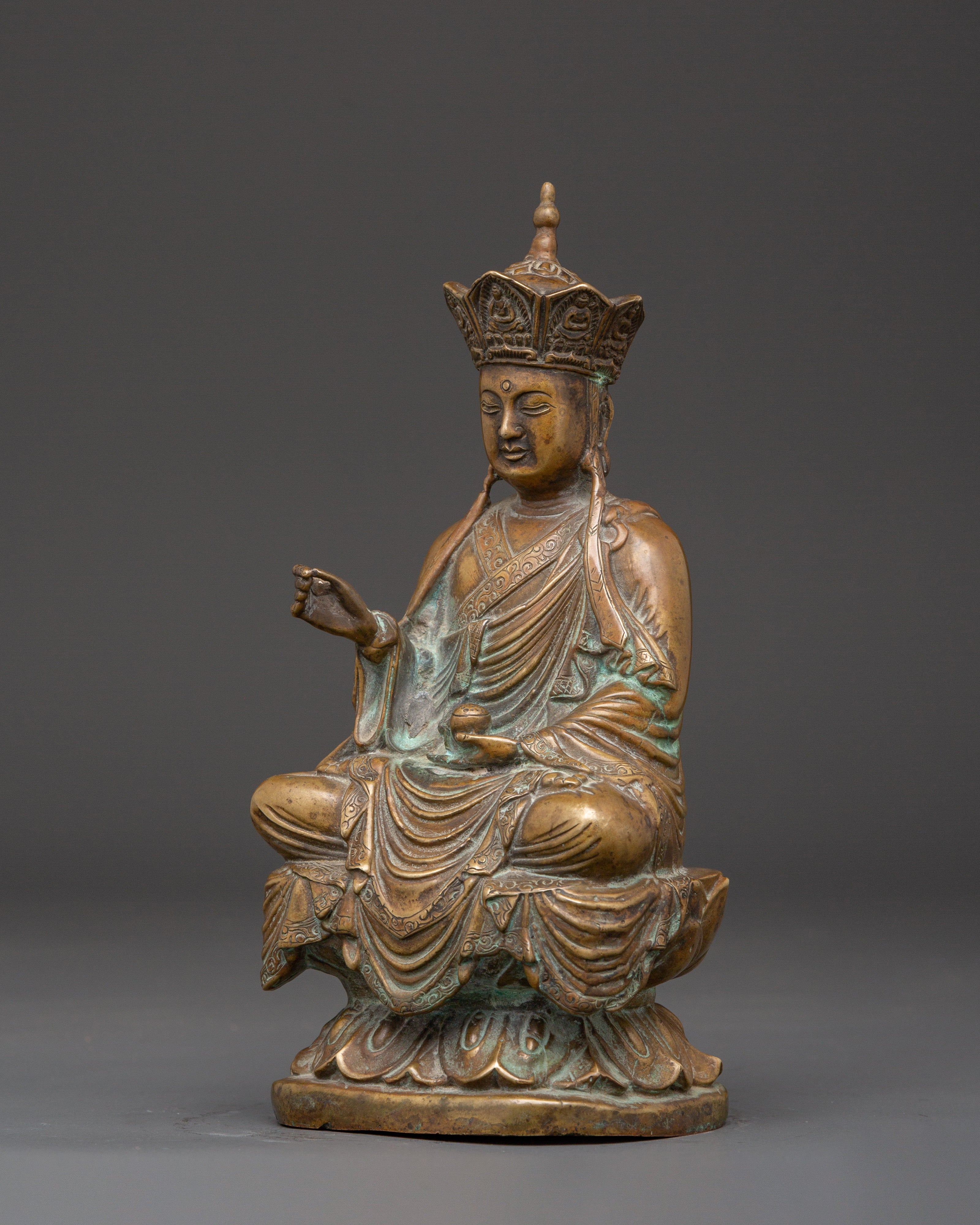 Buddhist Master Copper Statue | Tibetan Spiritual Teacher